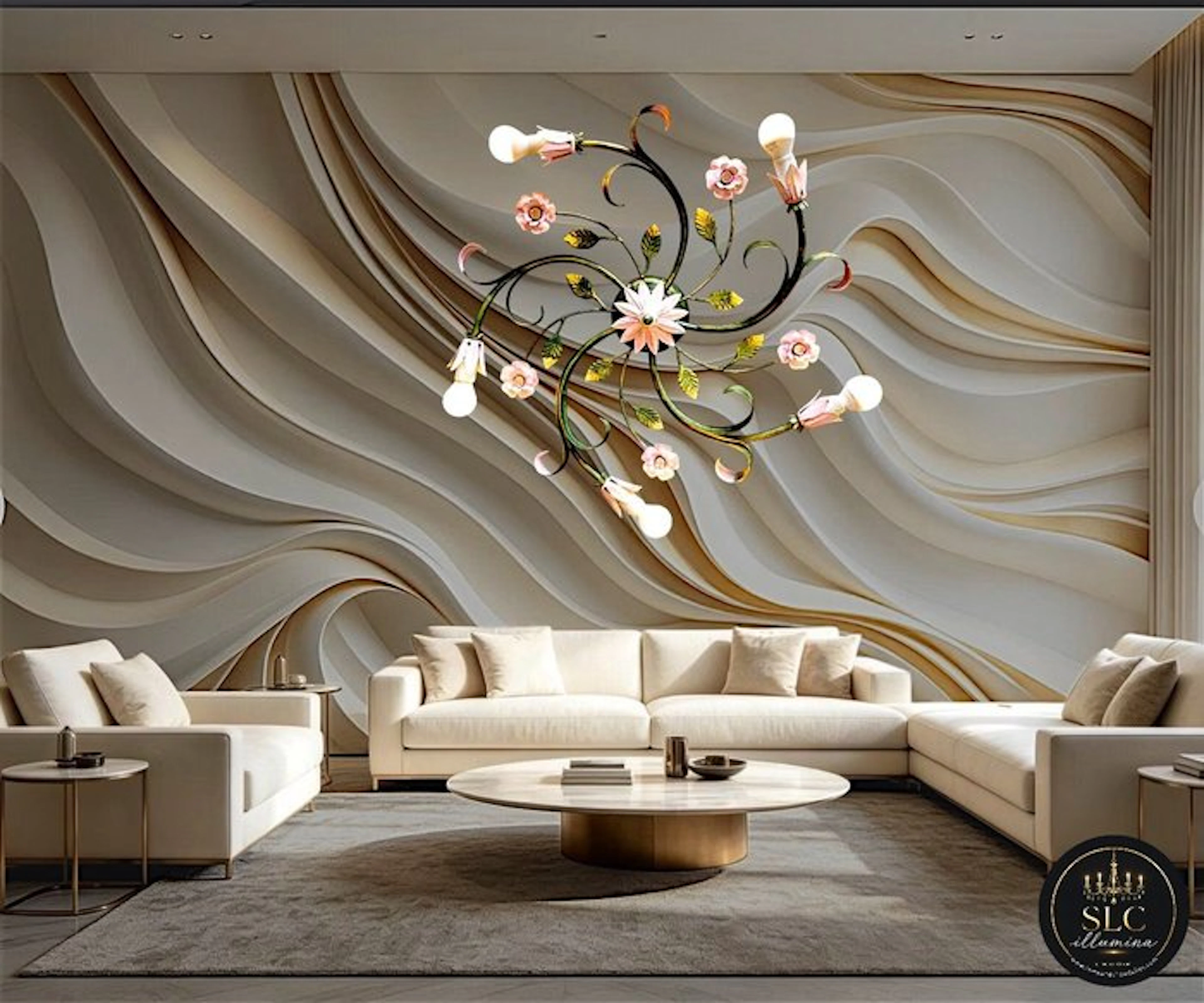 SLC Illumina - MG - Ceiling lamp - La Foglia - Wrought...