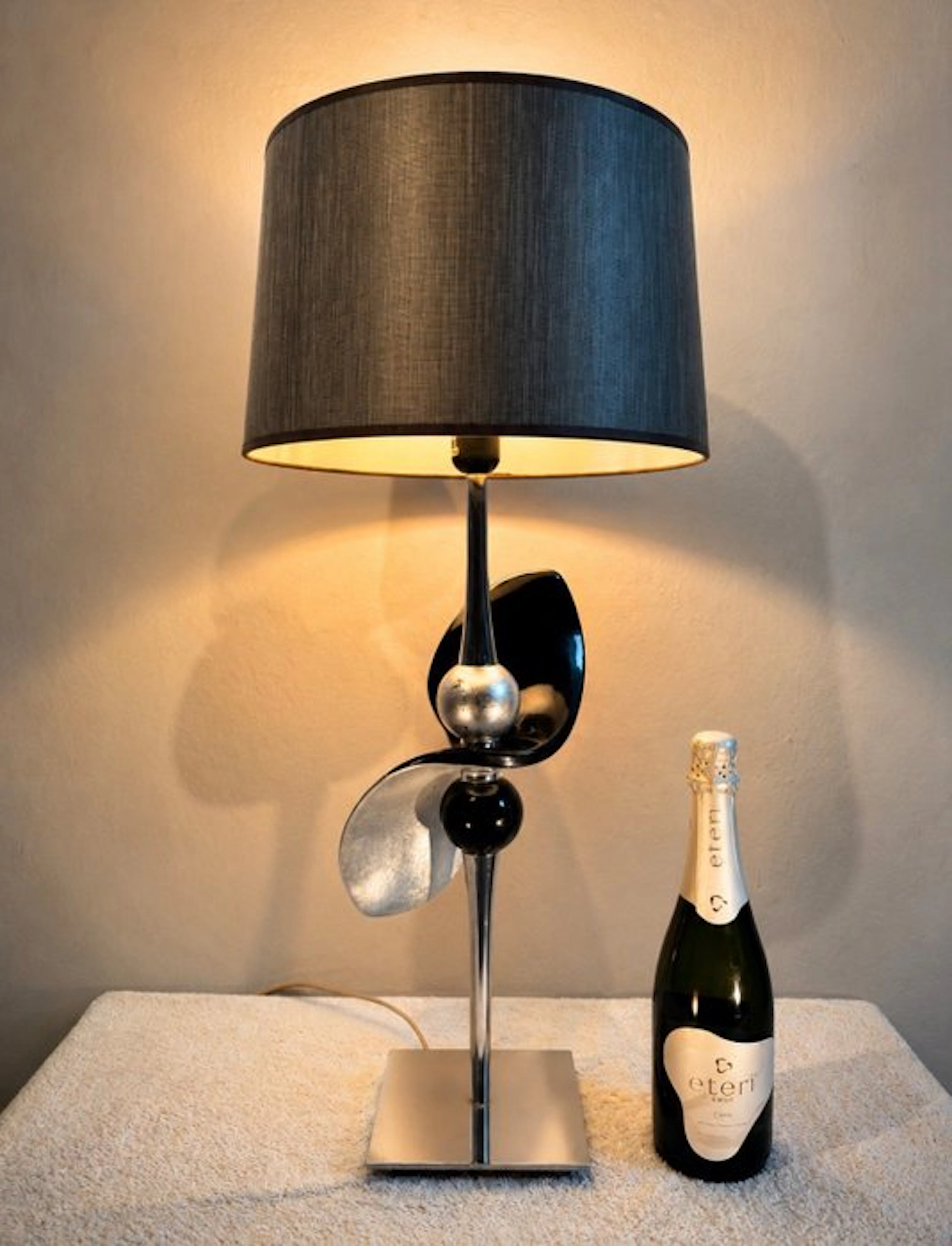 Bondia Ceramicas - Table lamp - Handmade sculpture lamp - Chrome