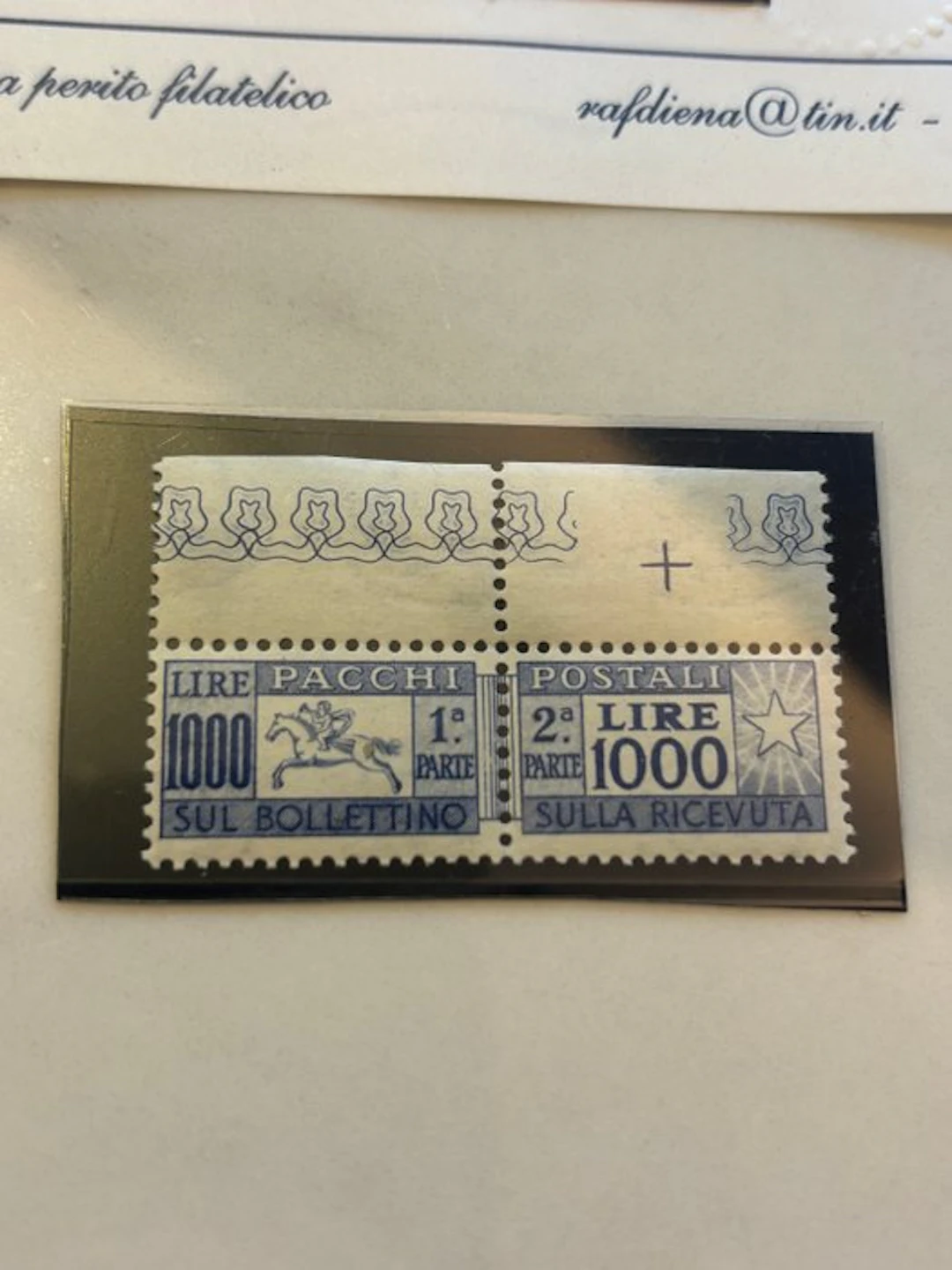 Italian Republic - 1954 1000-lire 'Cavallino' for parcel post - Sassone N. 81