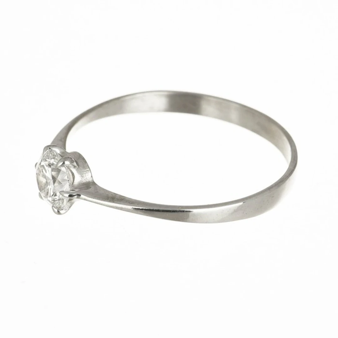 Engagement ring - 14 kt. White gold Diamond (Natural)