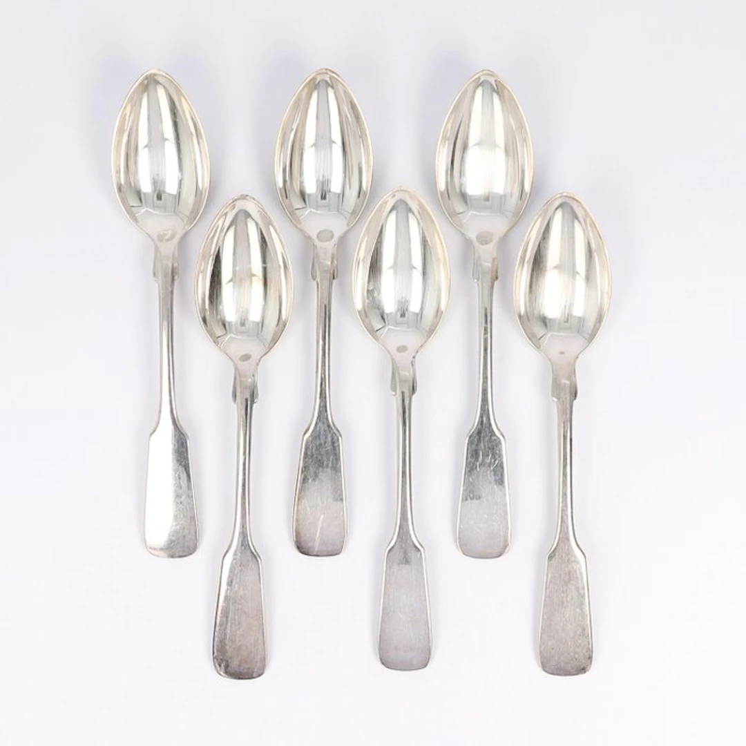 Koch & Bergfeld. Model: Spaten. - Coffee spoon (6) - .800 silver