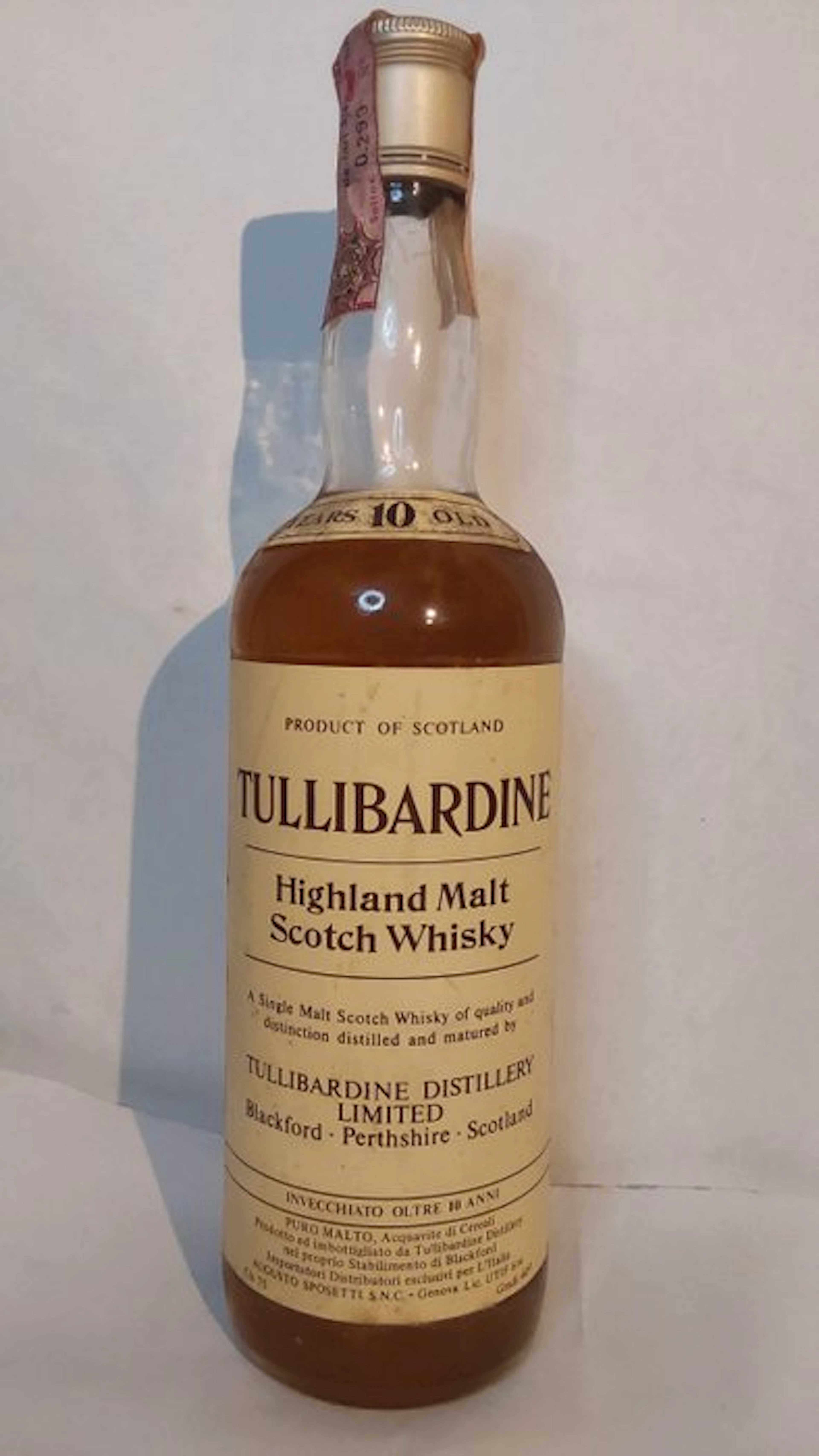 Tullibardine 10 years old Highland Malt - b. 1970s - 70cl