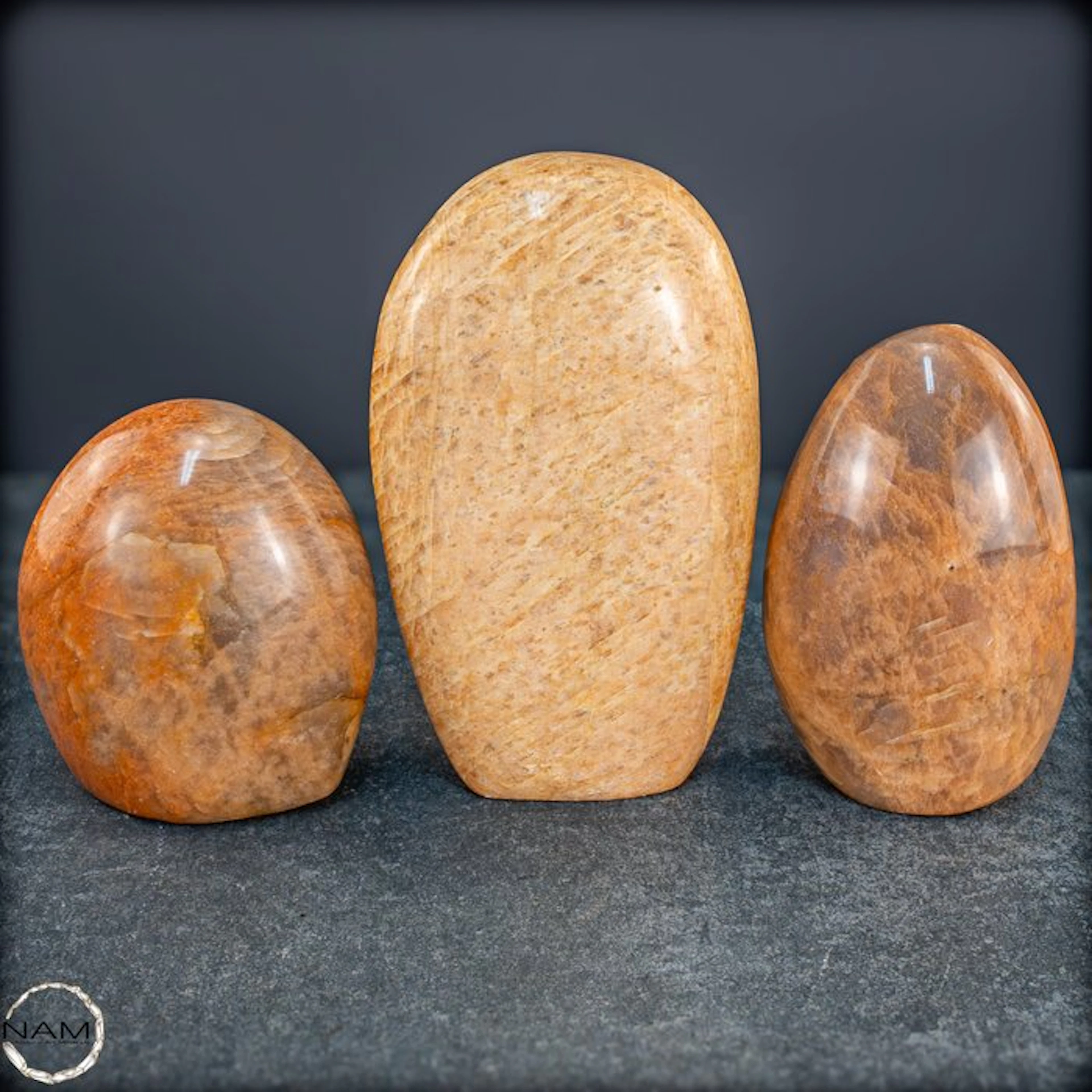 Peach Moonstone Freeform Set – Warm Elegance in Soft...