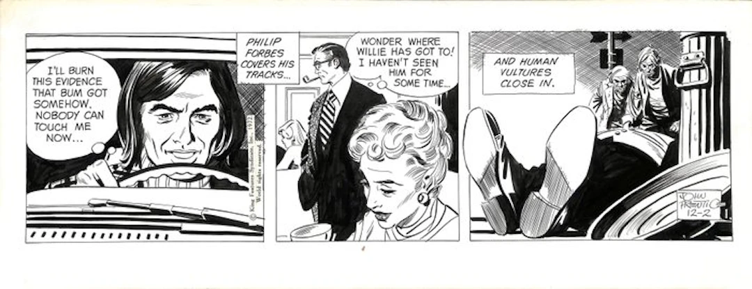 Prentice John - 1 Original comic strip - Rip Kirby 12-2-1972