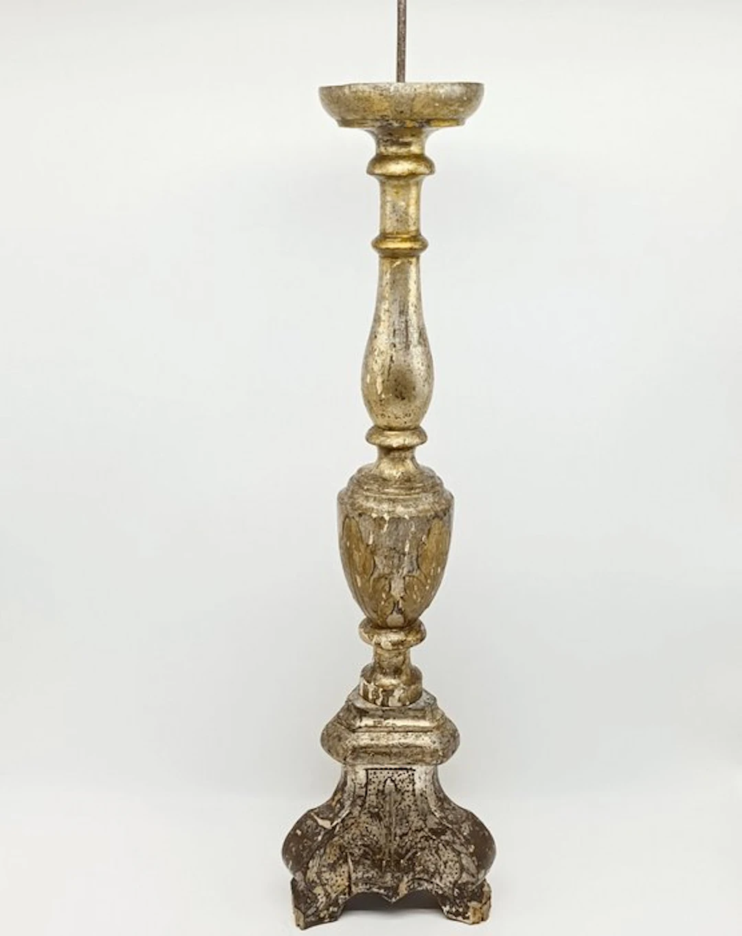 Candlestick - Gold leaf, Polychrome wood