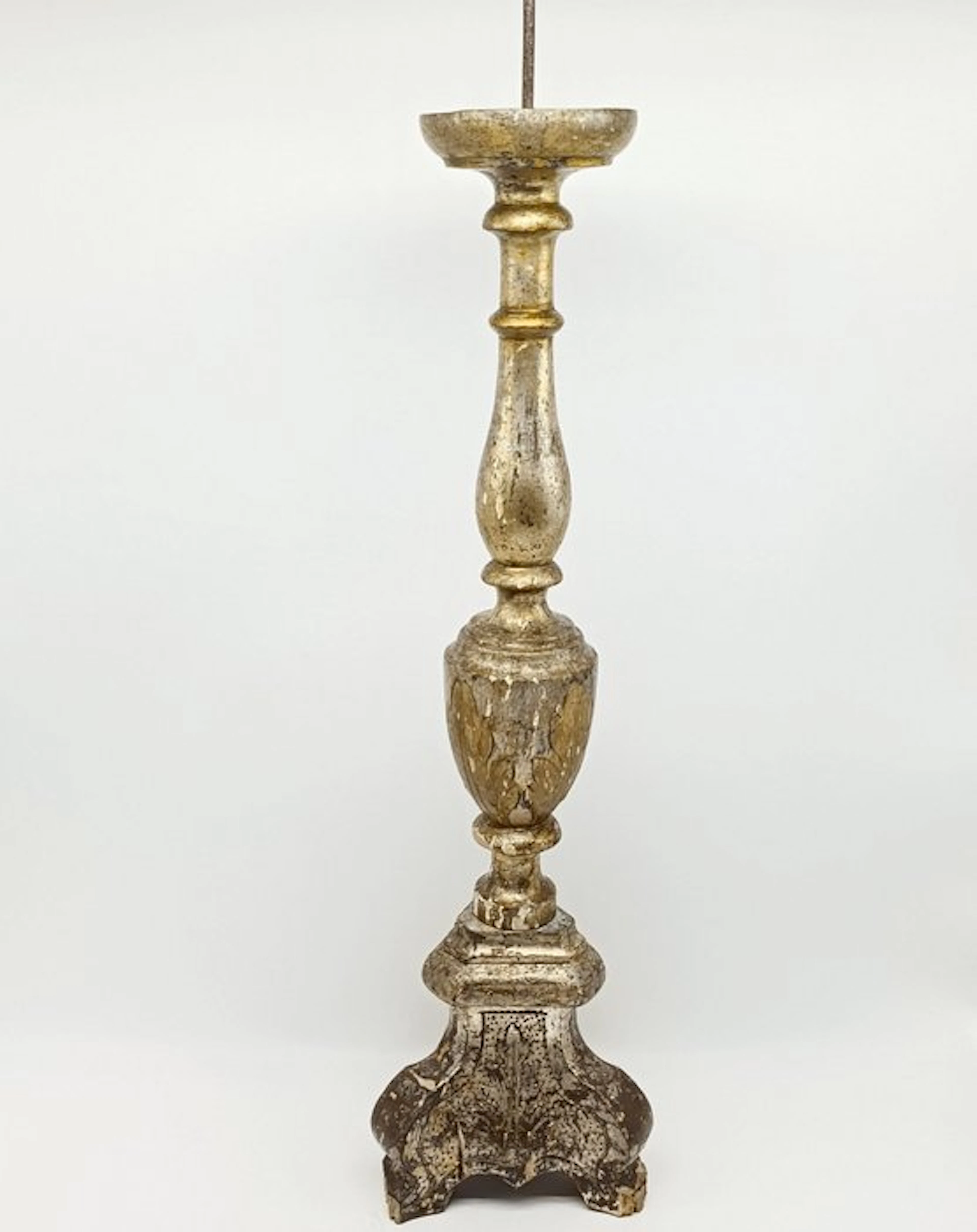 Candlestick - Gold leaf, Polychrome wood