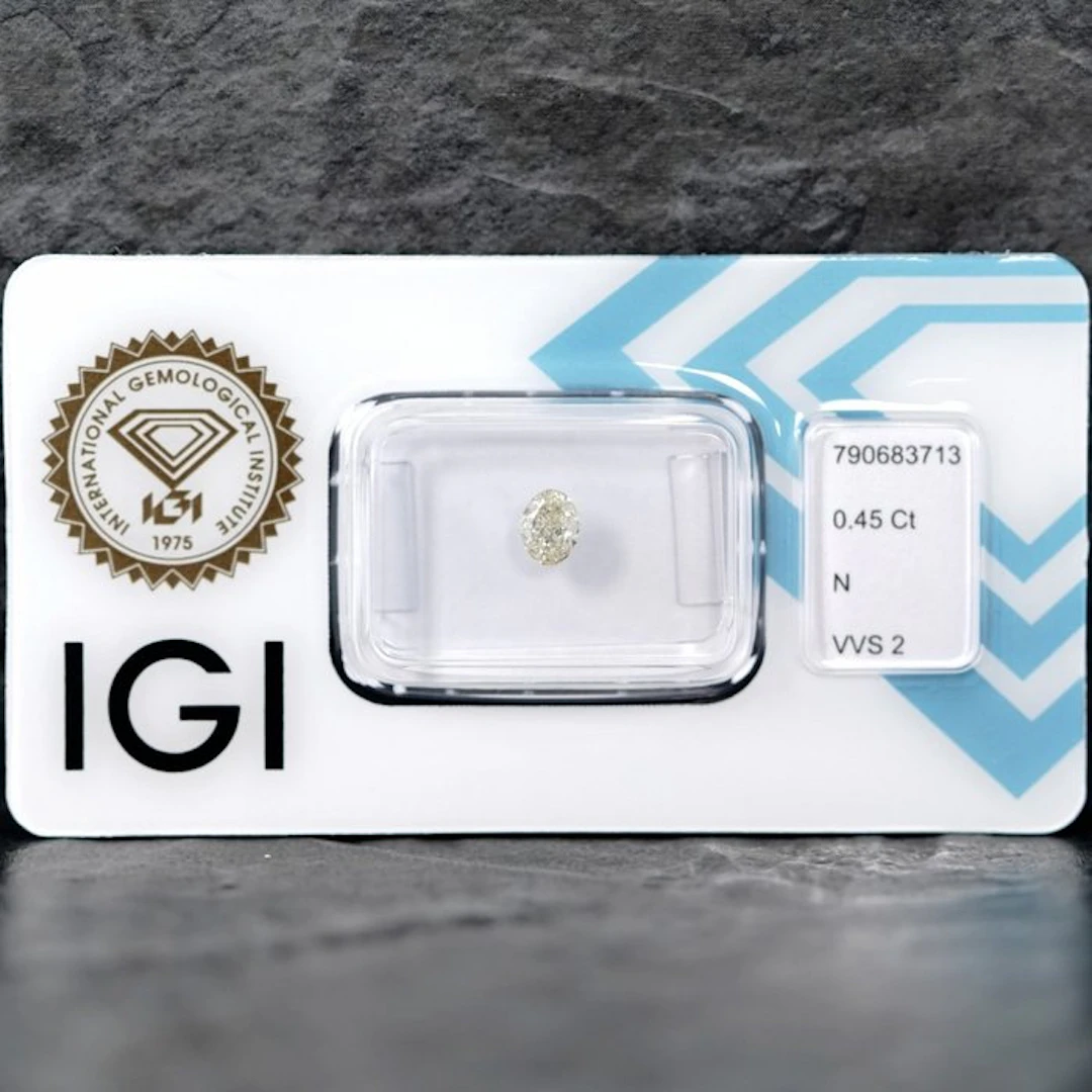 1 pcs Diamond (Natural) - 0.45 ct - Oval - VVS2...