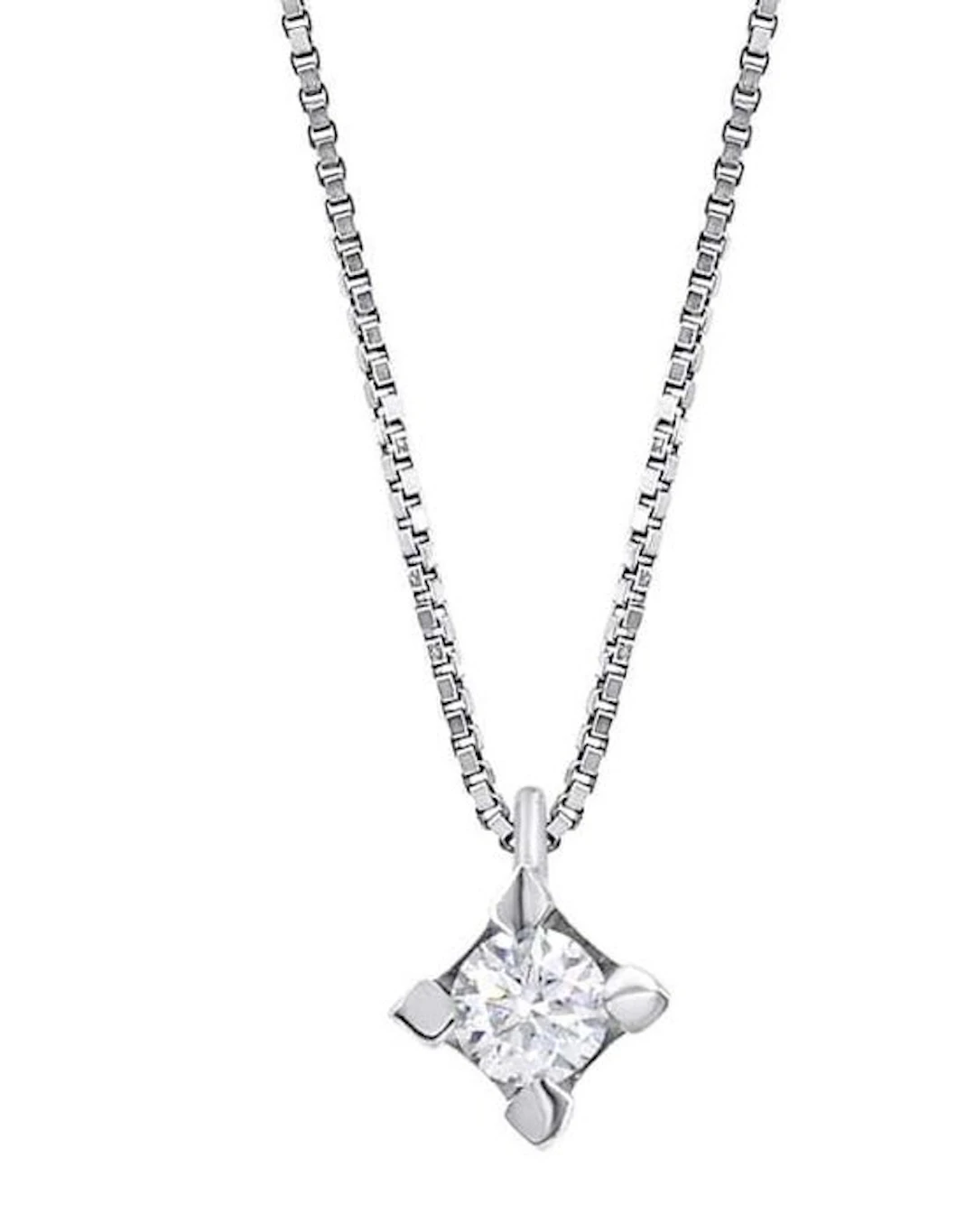 No reserve price - Necklace with pendant - 18 kt. White gold Diamond (Natural)