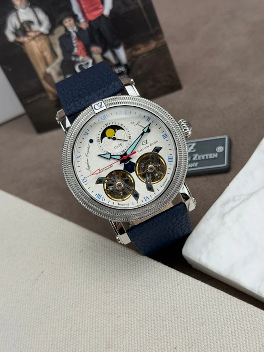 Carl von Zeyten - Schauinsland Moonphase Automatic White...