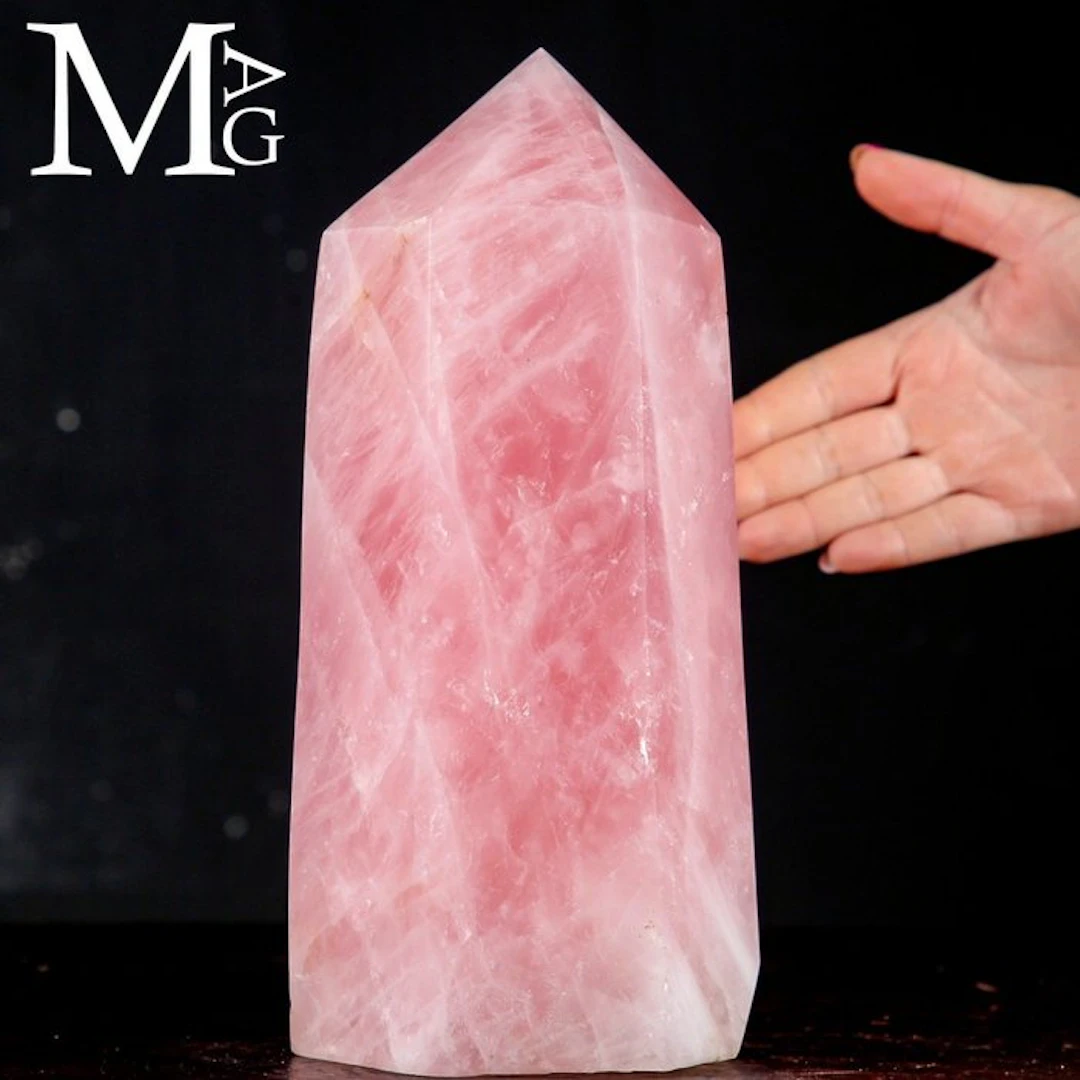 Rose Quartz Deeper Color Saturation Rose Quartz - Height...
