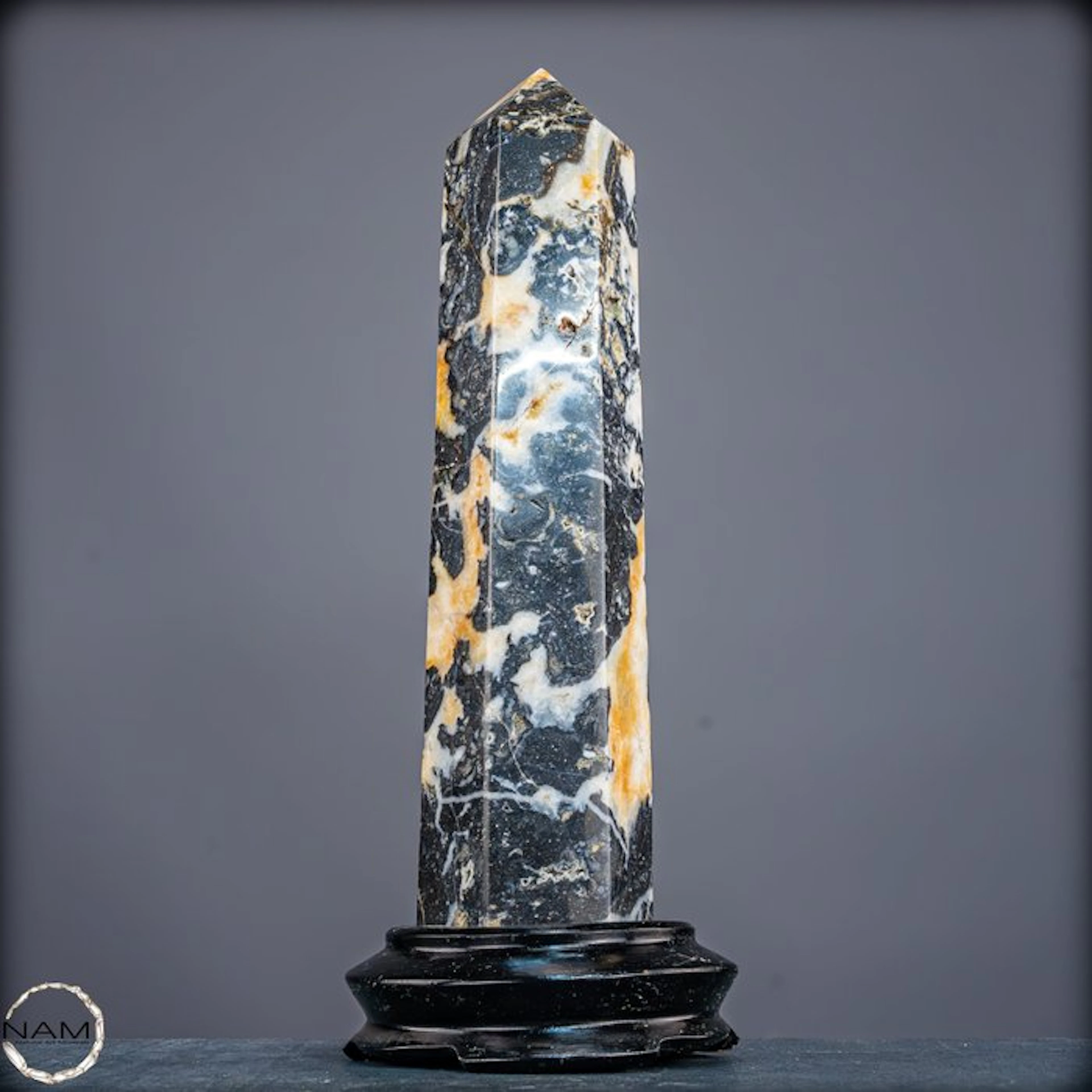 Natural, Rare Agate Obelisk with Druses on Stand- 1785.66 g