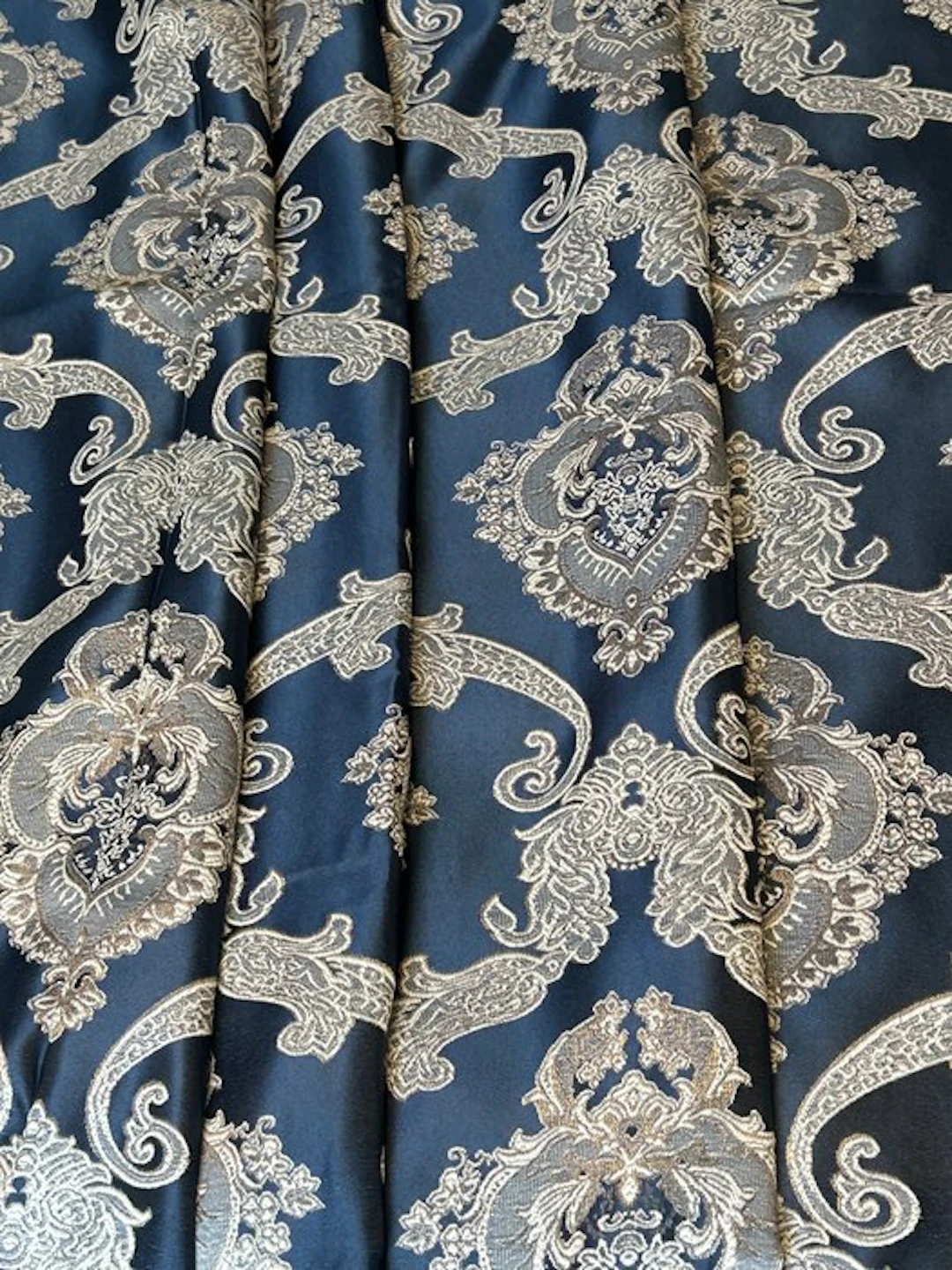 Blue San Leucio damask fabric - Made in Italy...