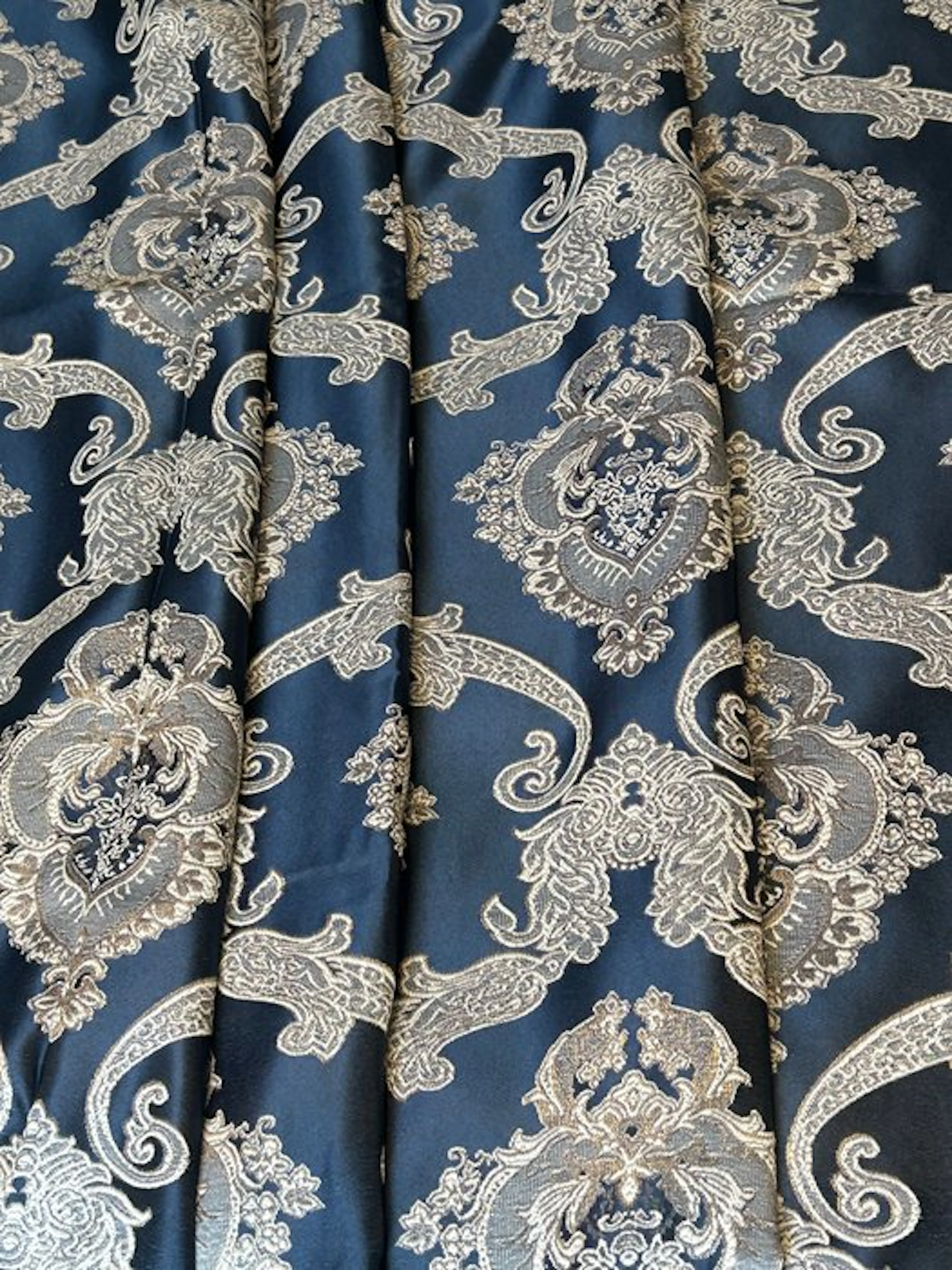Blue San Leucio damask fabric - Made in Italy...