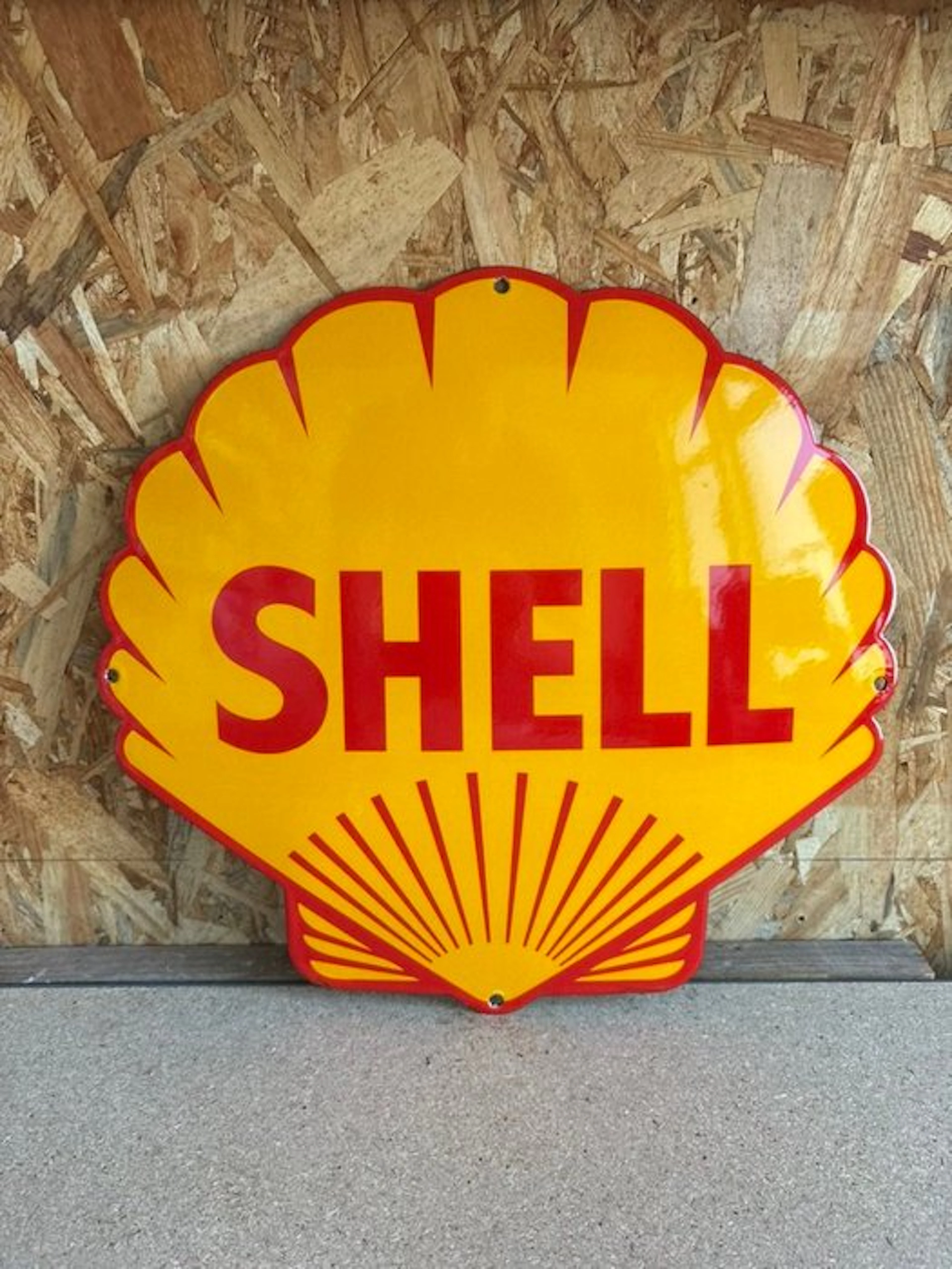 Magnificent domed enamel plaque - SHELL - Enamel plate - Steel