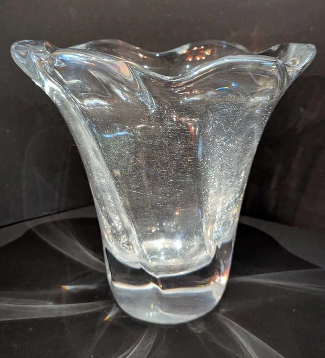 Daum Frères - Vase - Glass - Daum thick-walled craquelé