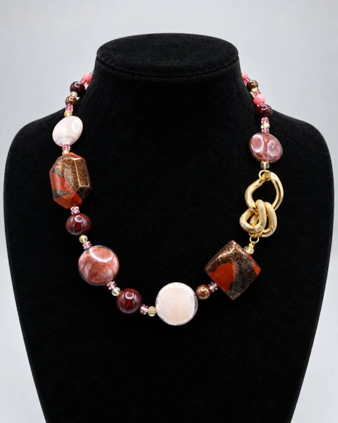 Steel, Murano glass - Necklace - Murano glass