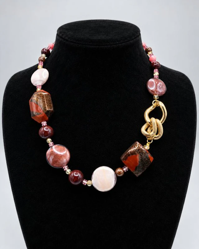 Steel, Murano glass - Necklace - Murano glass