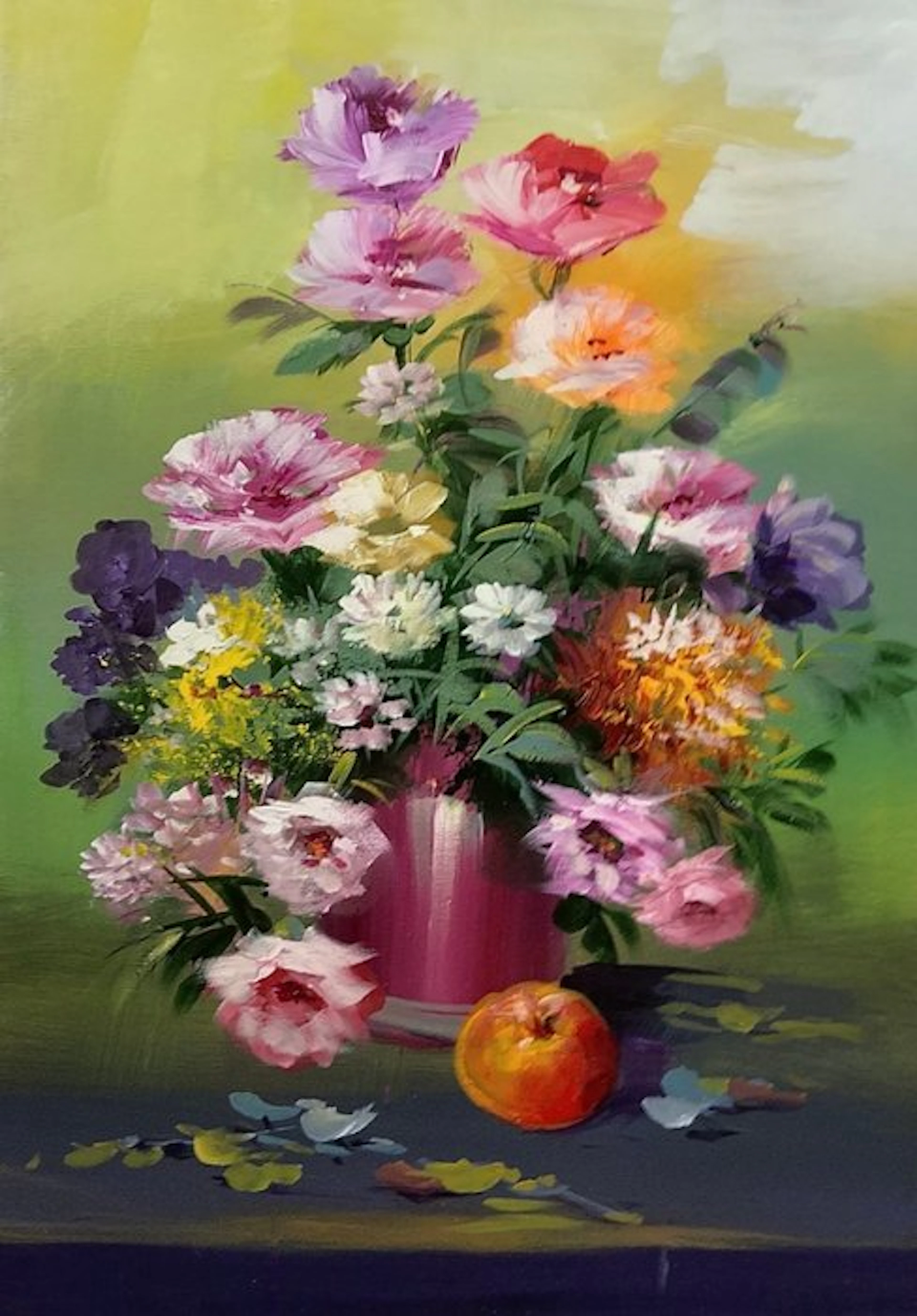 Mario Smeraglia (1950) - Bouquet di fiori di campo tripudio di colori