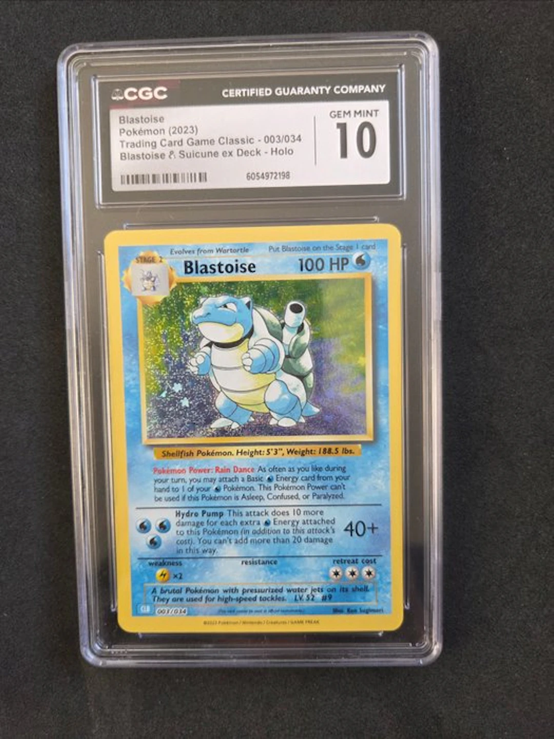 Pokémon - 1 Graded card - Blastoise 003/034 Foil - CGC 10