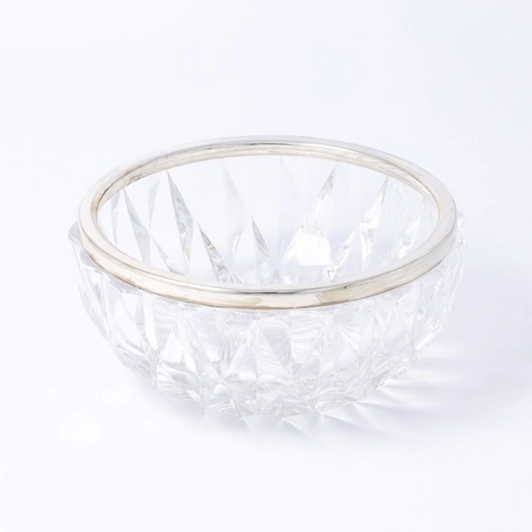 NO RESERVE - Gebrüder Kühn - Bonbon basket - Crystal, .925 silver