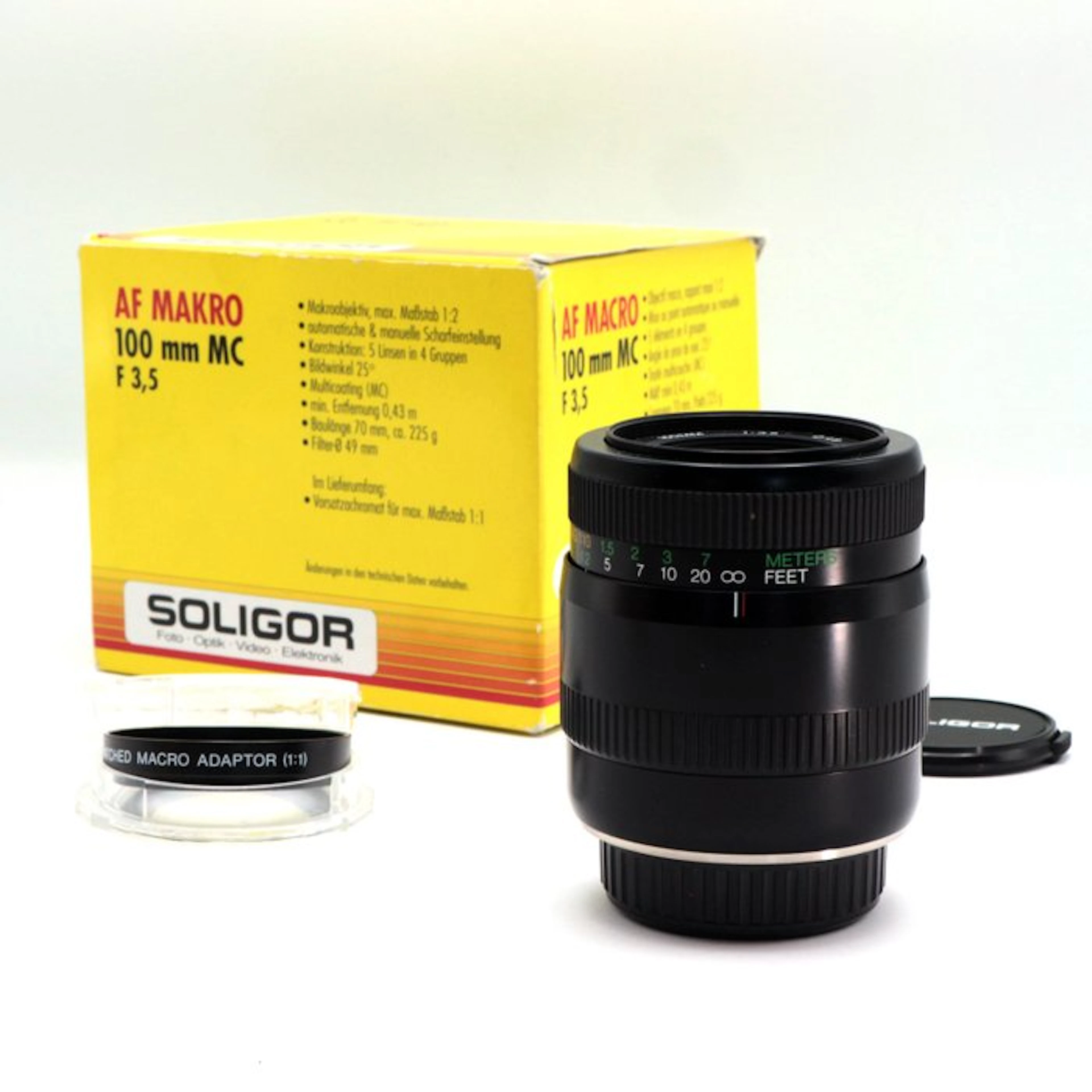 Soligor AF 100mm f/3.5 PRO Macro lens + achromat lens adapter Macro lens