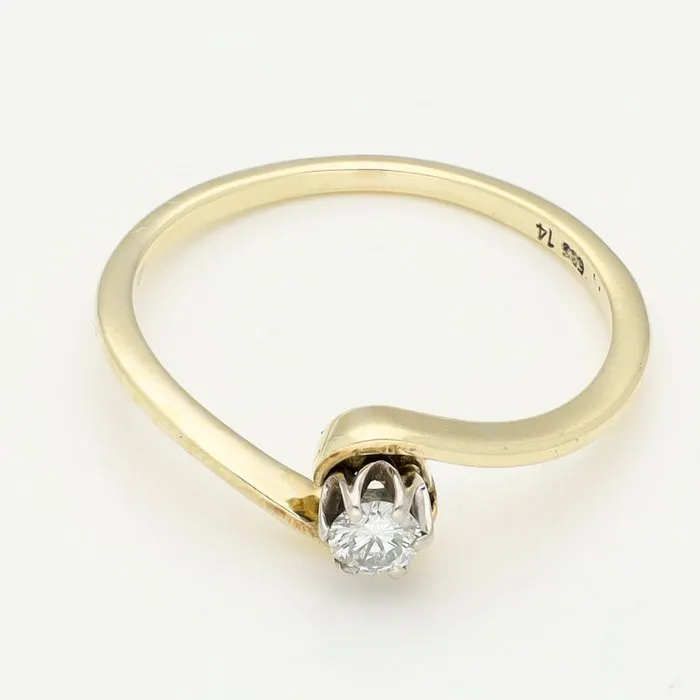 Ring - 14 kt. Yellow gold, White gold Diamond (Natural)