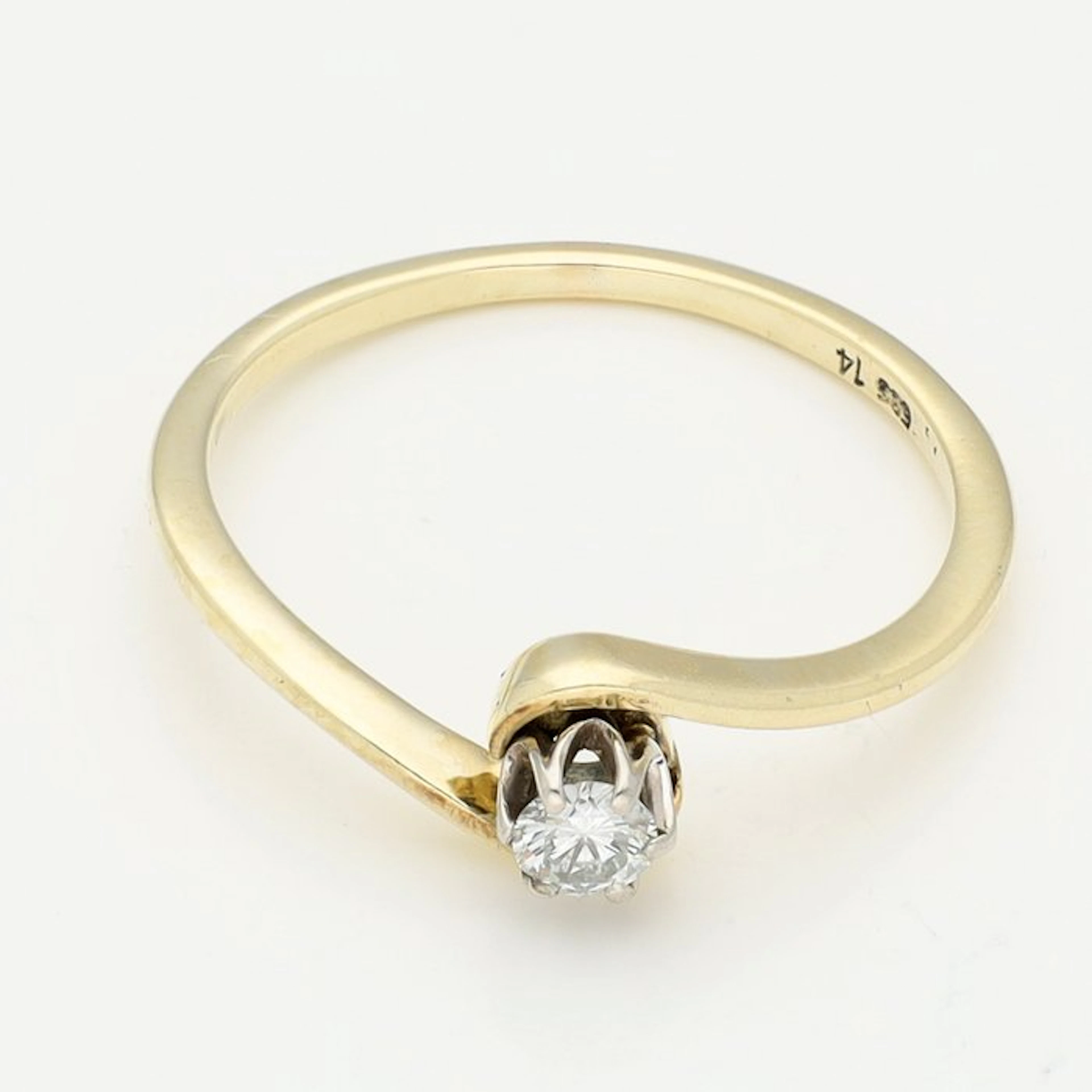 Ring - 14 kt. Yellow gold, White gold Diamond (Natural)