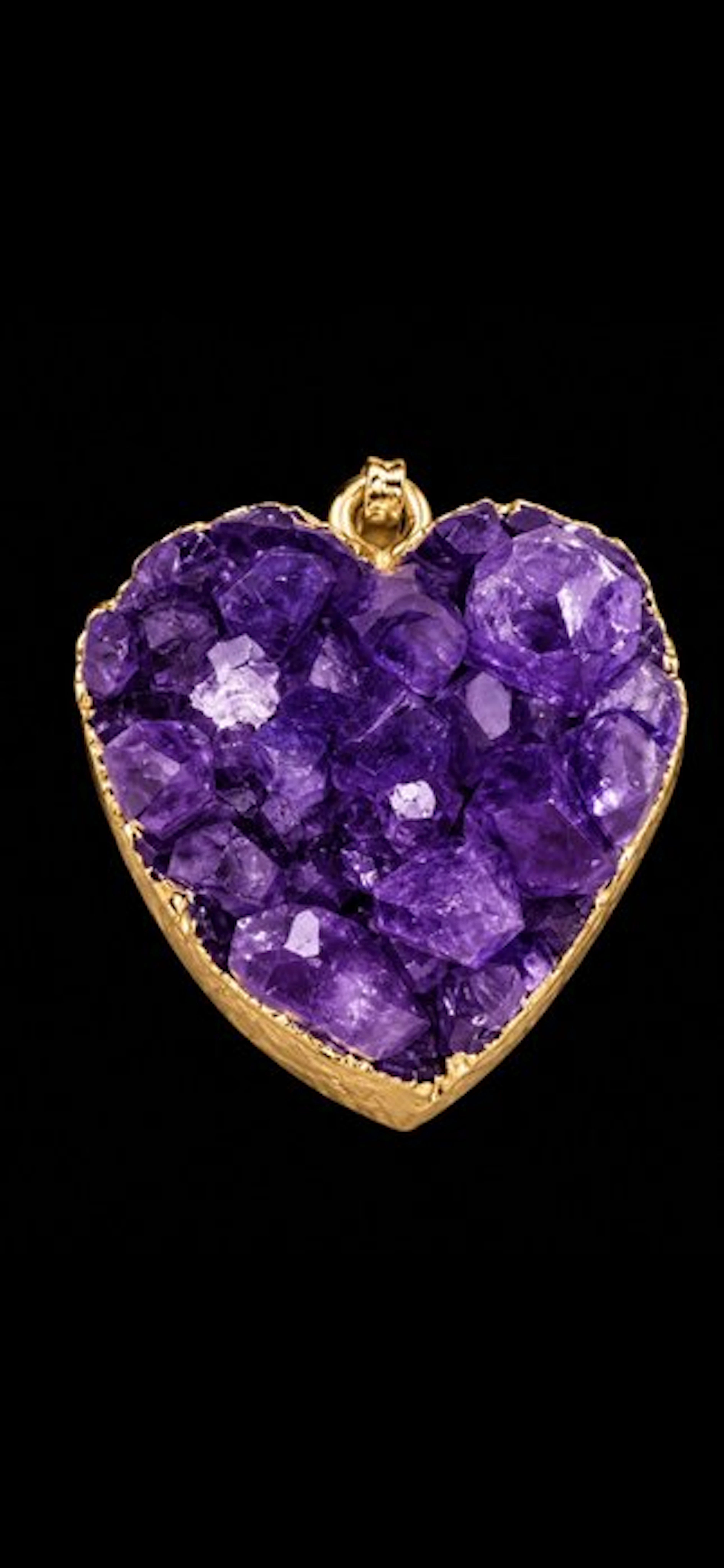 Very beautiful amethyst pendant - 18k gold plated - Pendant - Pendant