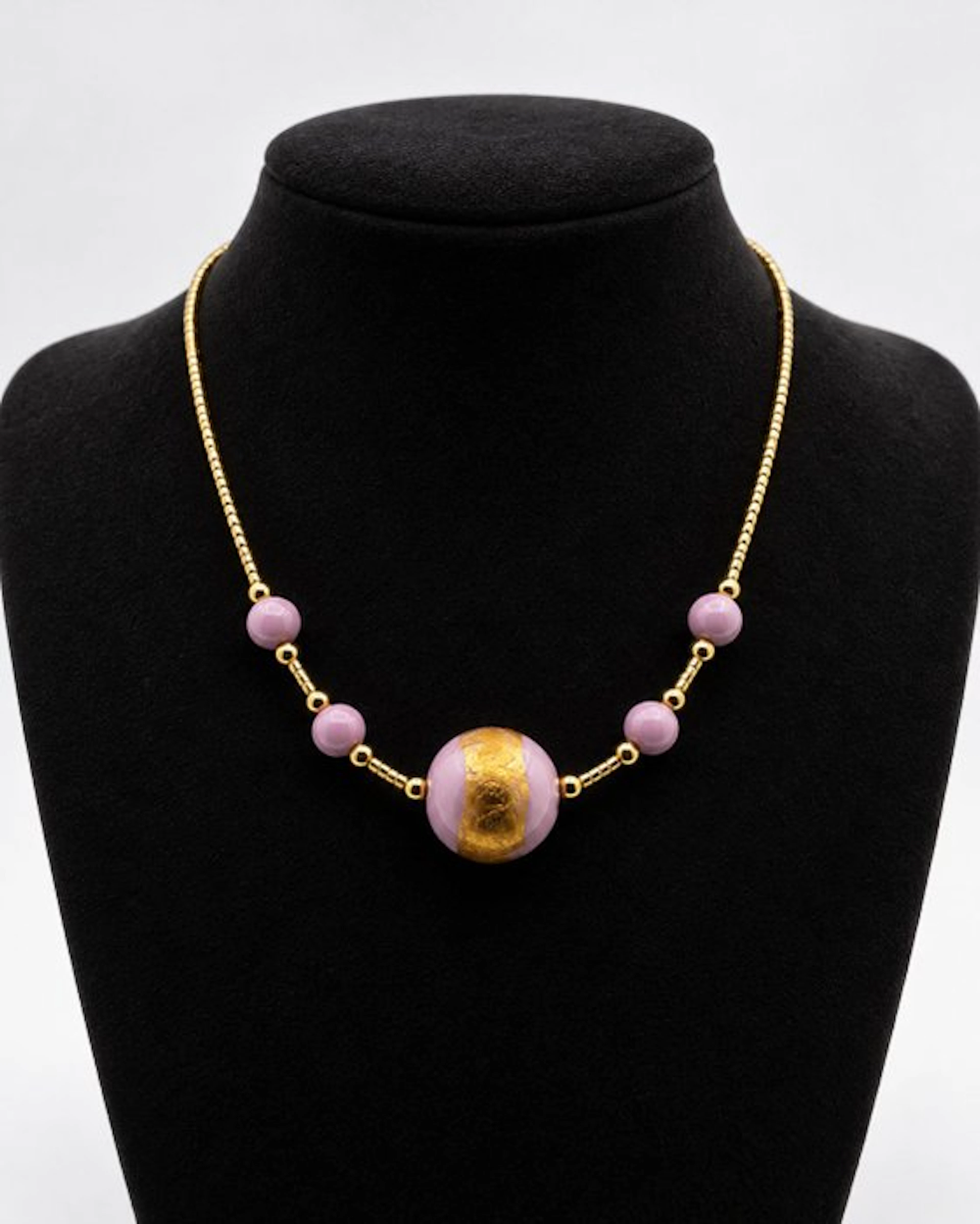 24 kt. - Murano glass, Yellow gold - Necklace - Murano glass with gold leaf