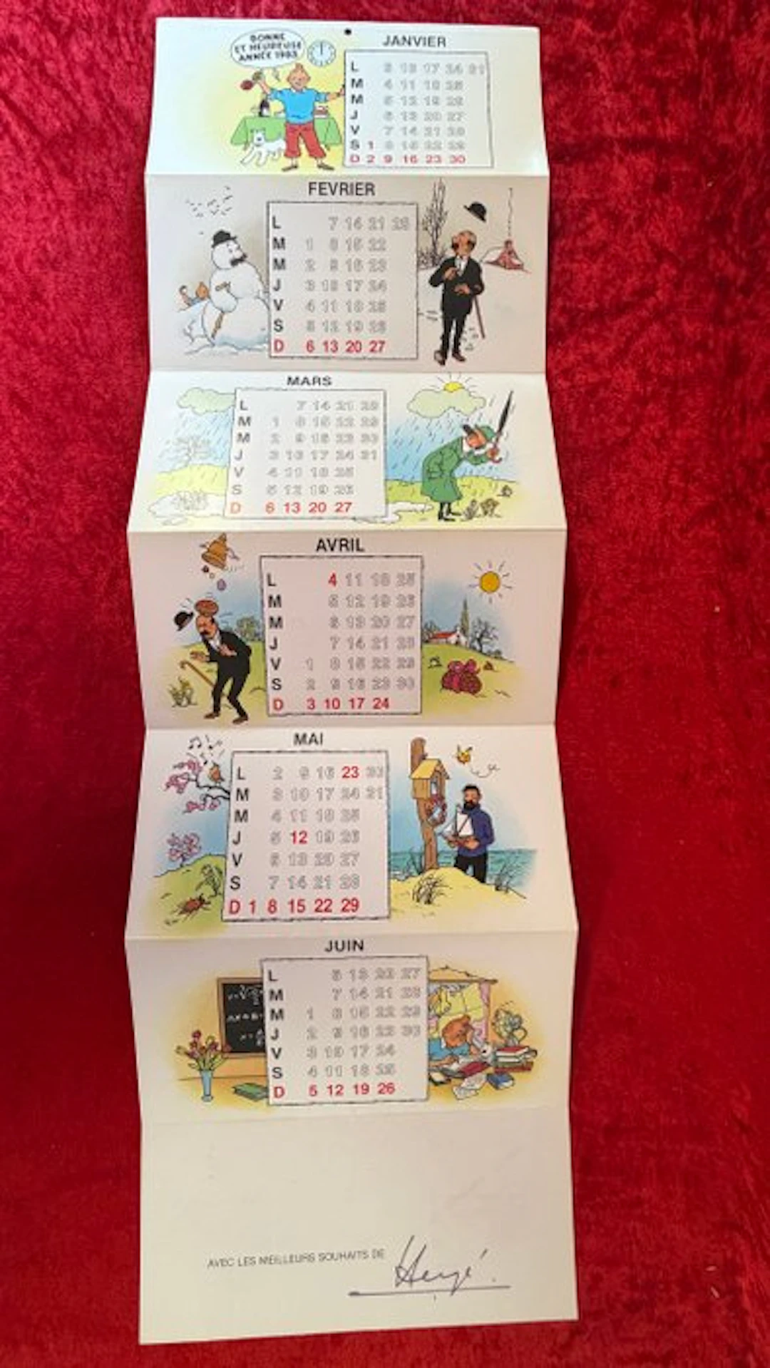 Kuifje Nieuwjaarswensen Hergé /Studio Hergé/ Moulinsart...