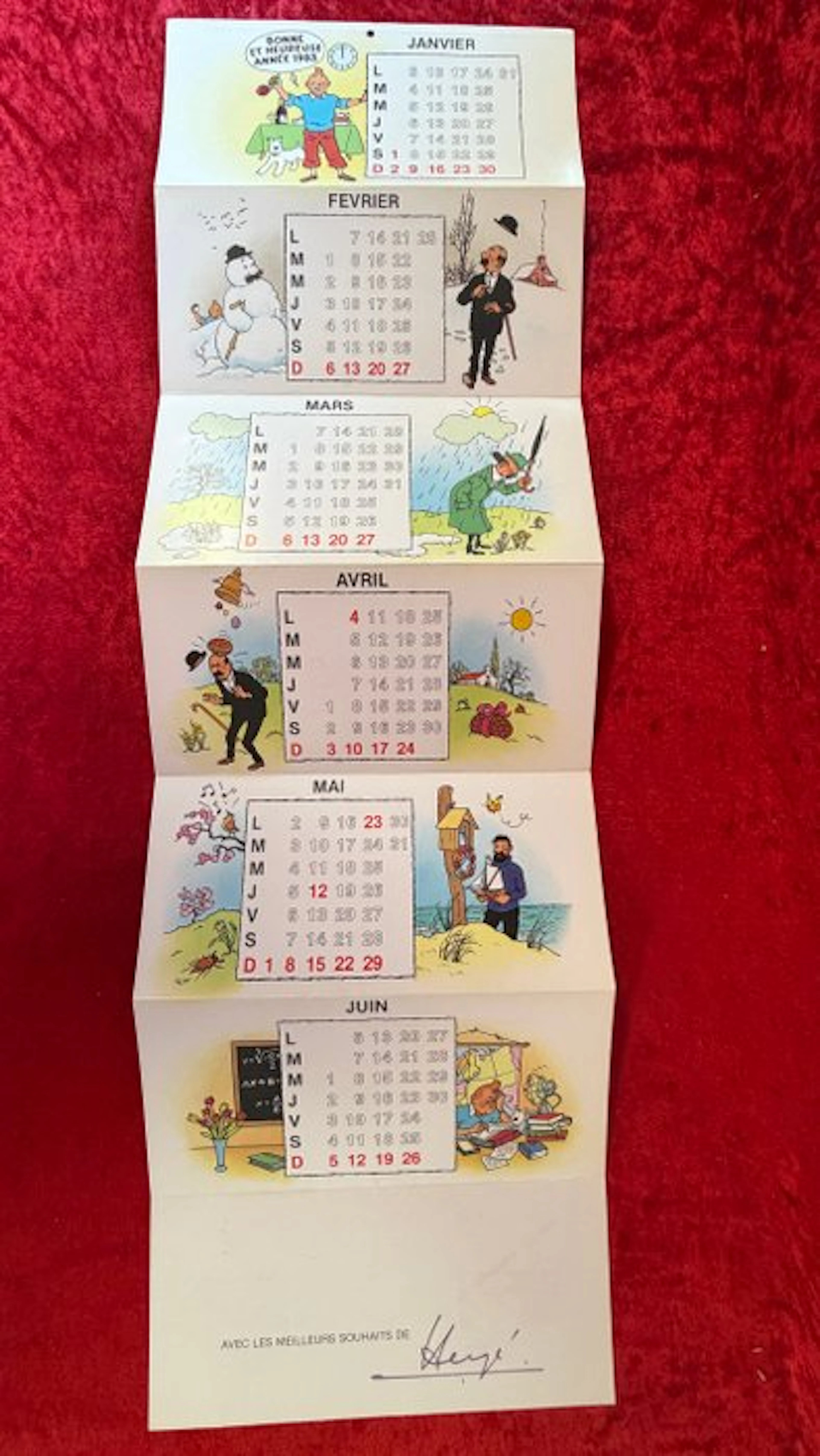 Kuifje Nieuwjaarswensen Hergé /Studio Hergé/ Moulinsart...