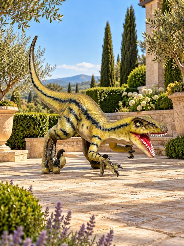 Statue, XL Realistic Velociraptor Dinosaur - 98 cm - mgo - 2026