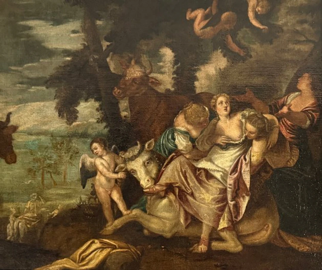 Flemish school (VXII-XVIII) naar Paolo Veronese - Ontvoering van Europa