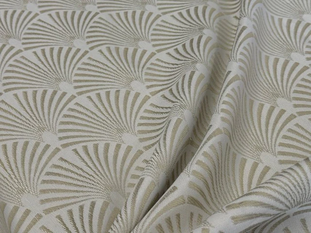 Elegant Jacquard Fabric Art Deco Beige and Ivory –...