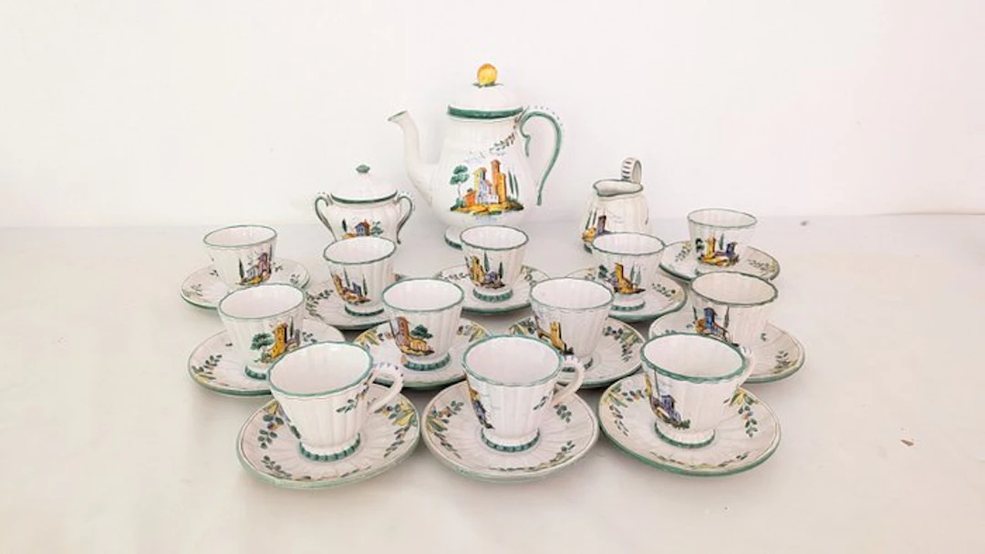 Cantagalli - Firenze - Coffee service (27) - Ceramic - For 12 people