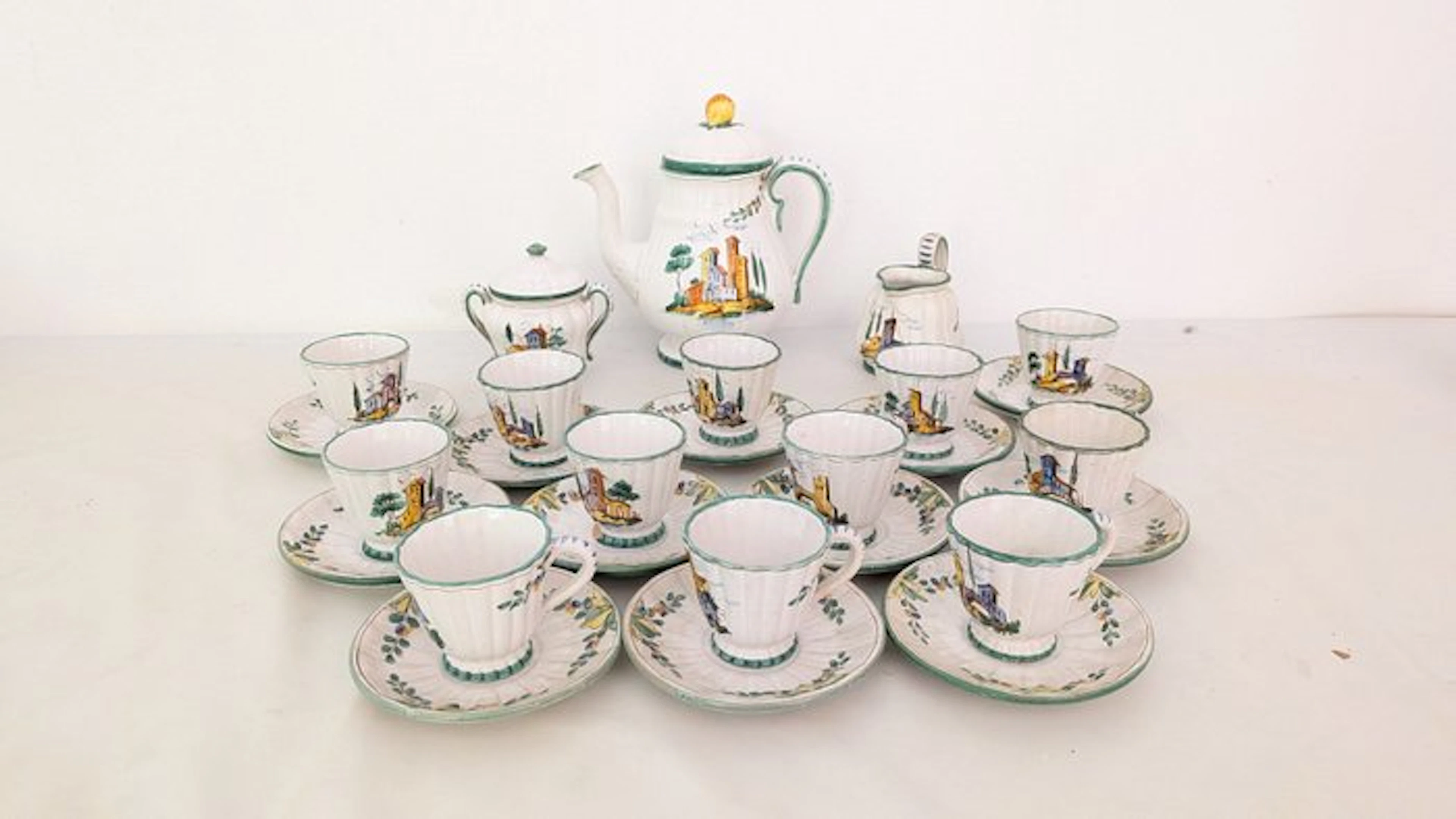 Cantagalli - Firenze - Coffee service (27) - Ceramic - For 12 people