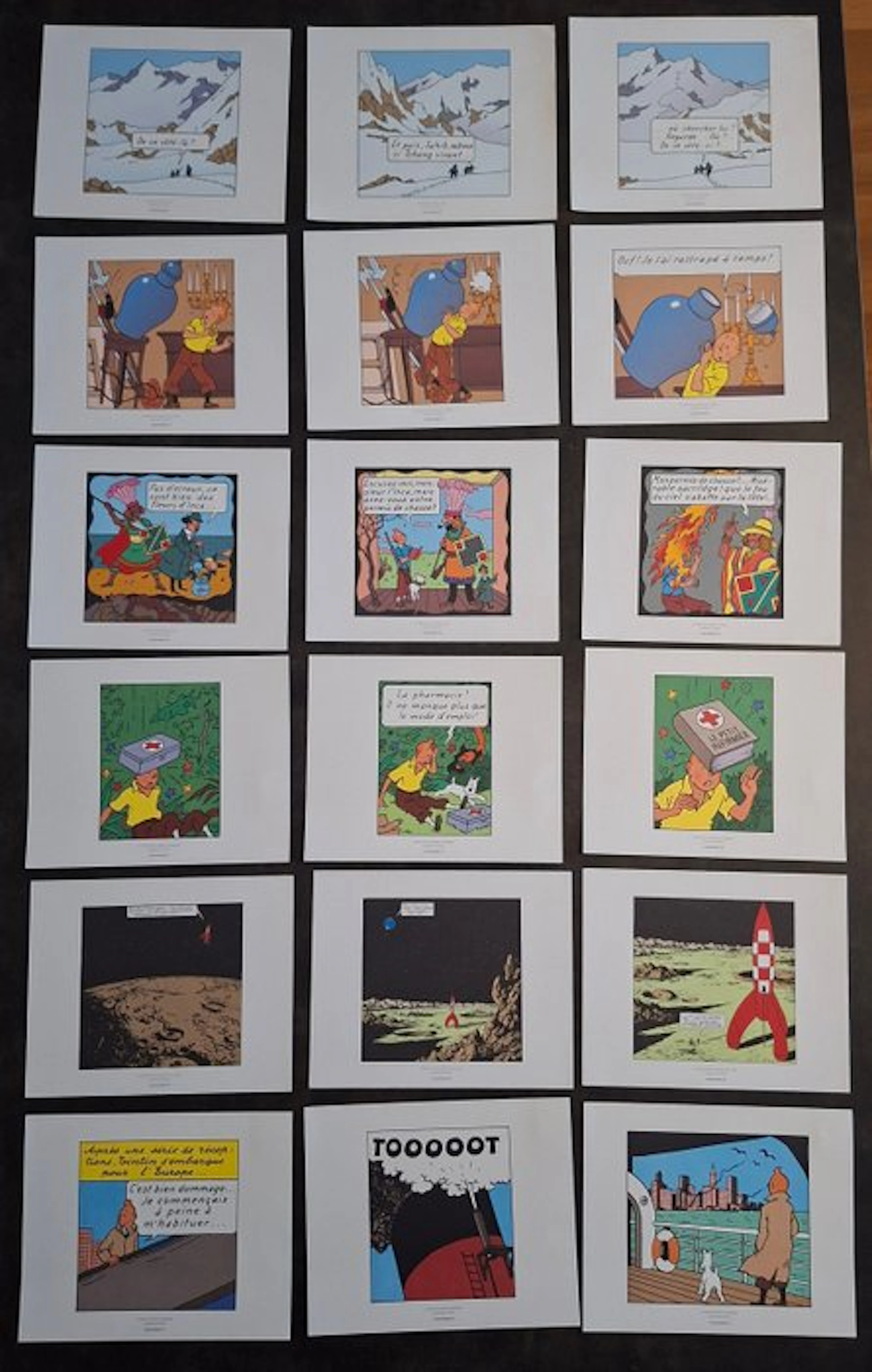 Tintin - 18 Lithographies Scènes des Albums Tintin - 18 Lithographies
