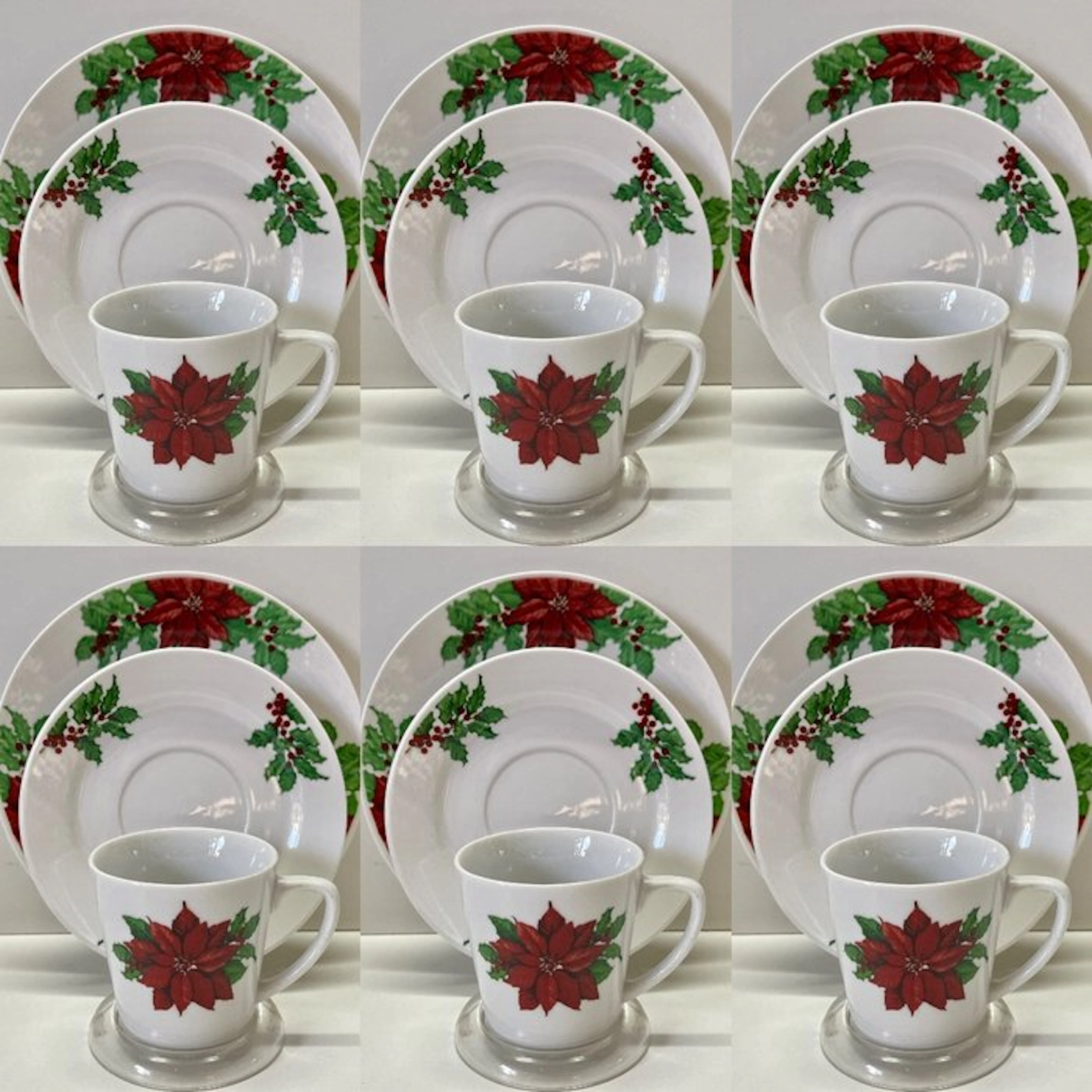 Poinsettia 18-delig Kerst Servies - Table service for 6...