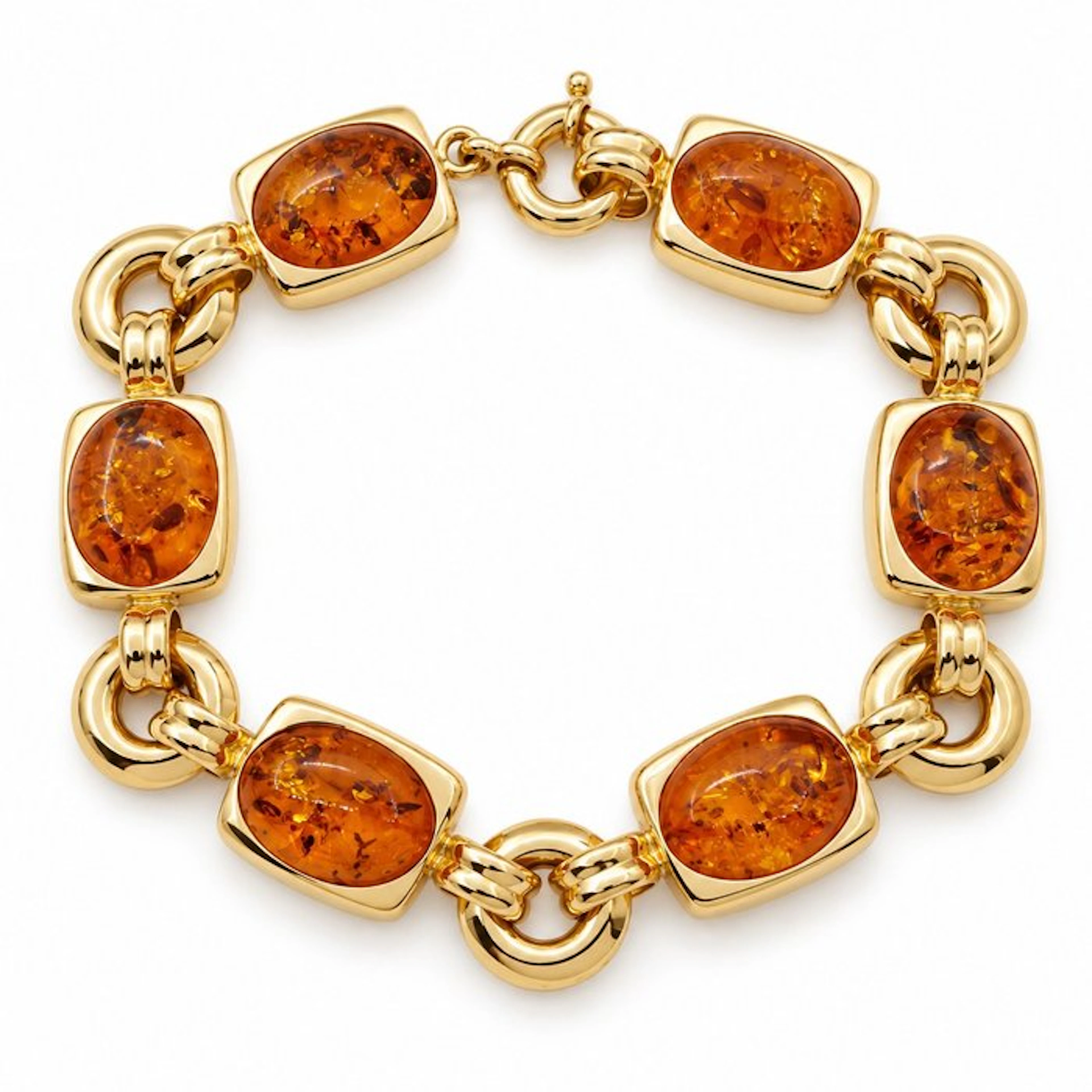 Bracelet - 18 kt. Yellow gold - 30.00ct. tw. Amber - Made in Italy - Handmade