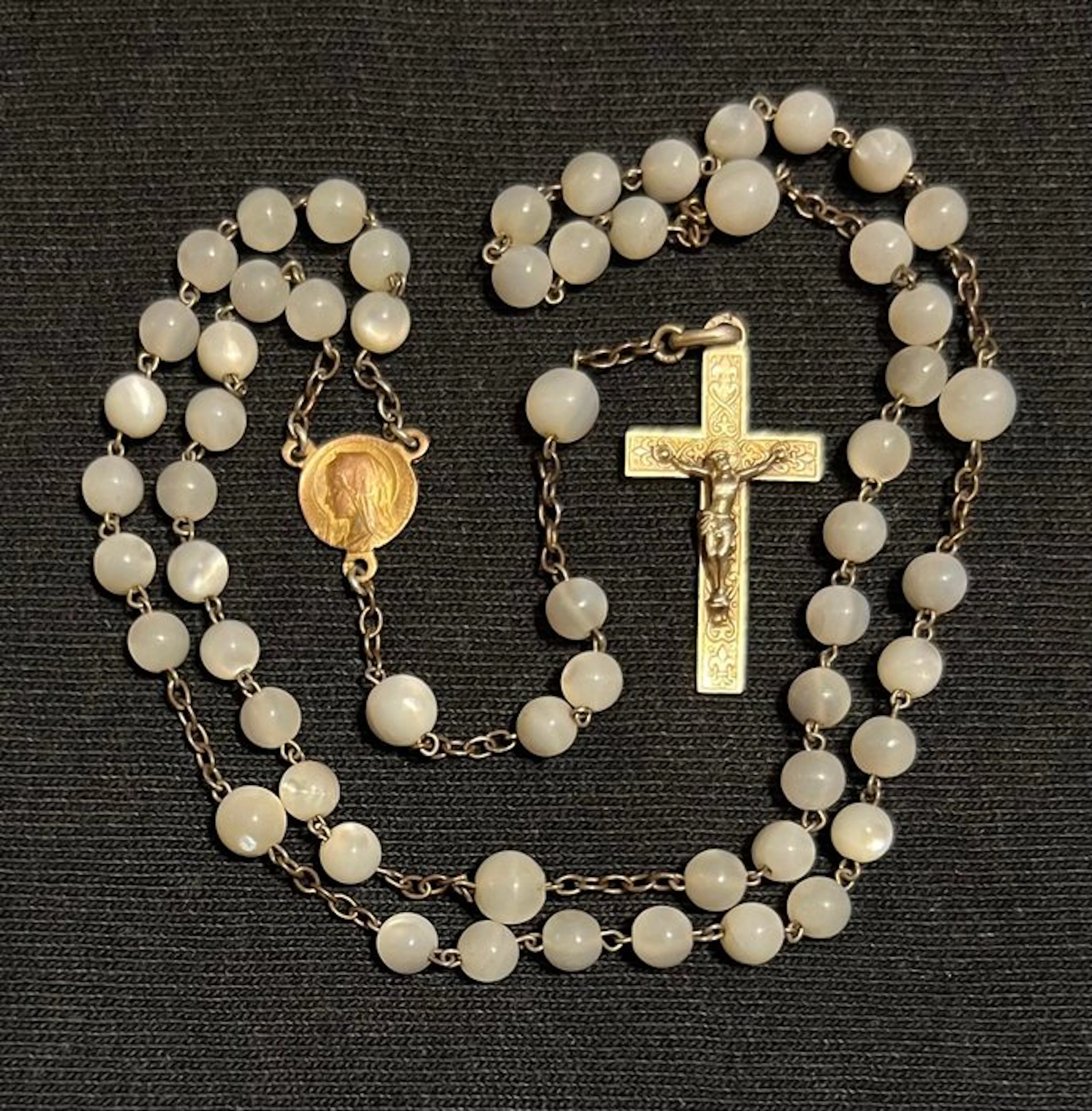 Rosary - .800 silver - 1900-1910 - Nacre