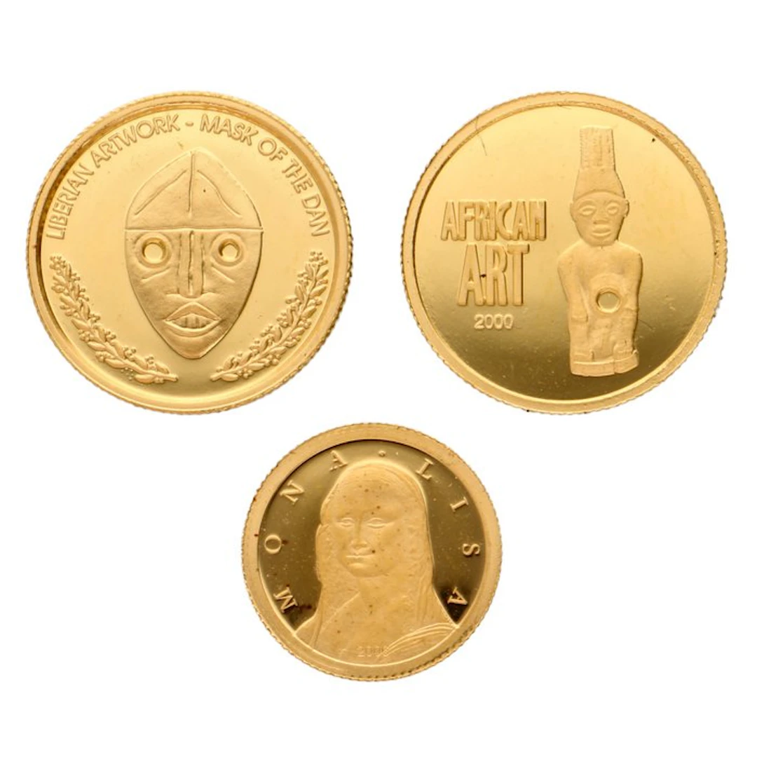 Congo, Liberia. 2000/2006 - "African Art & Mona Lisa" (3 stuks)