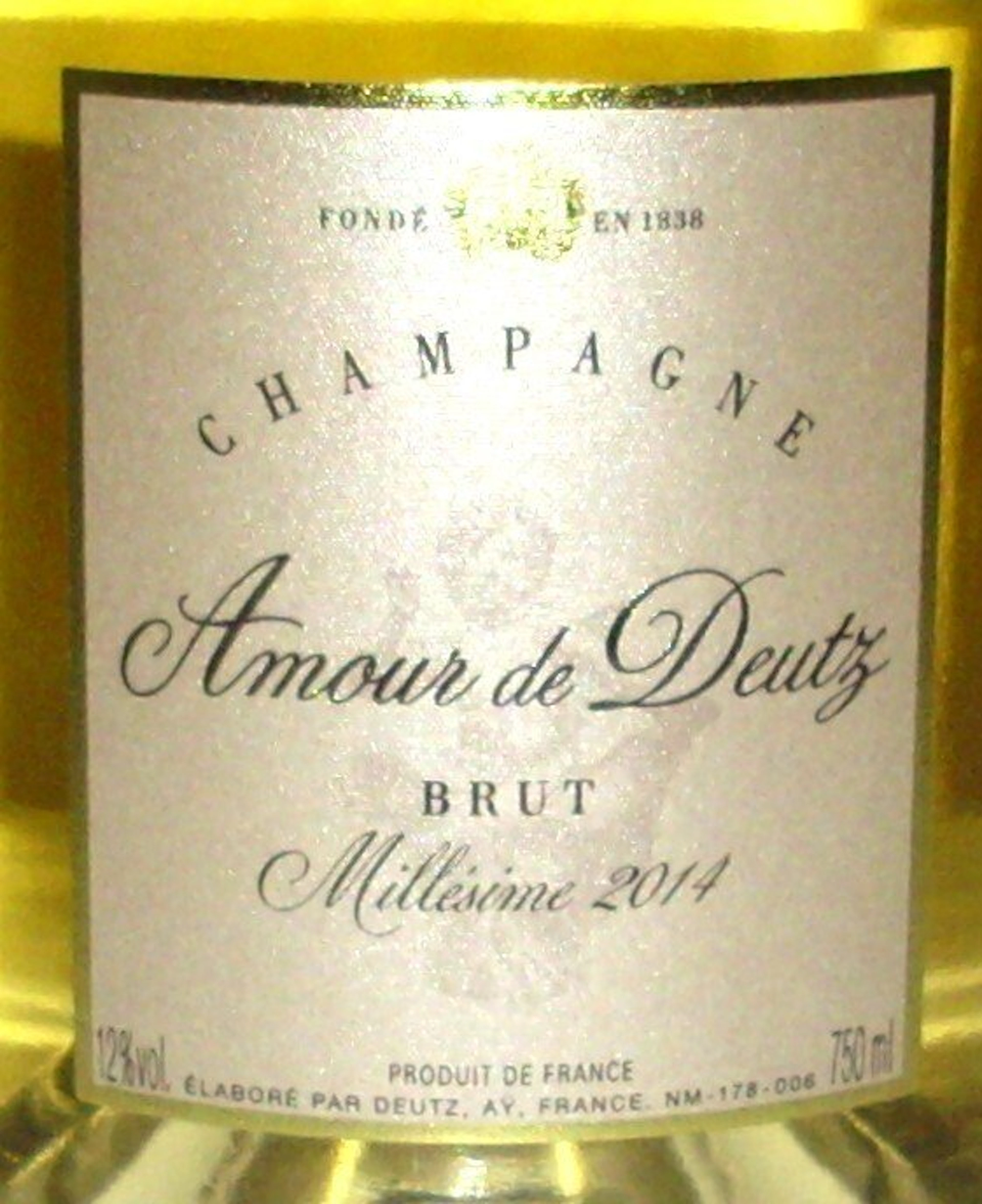 2014 Deutz, Amour de Deutz - Champagne Brut - 1 Bottle (0.75L)