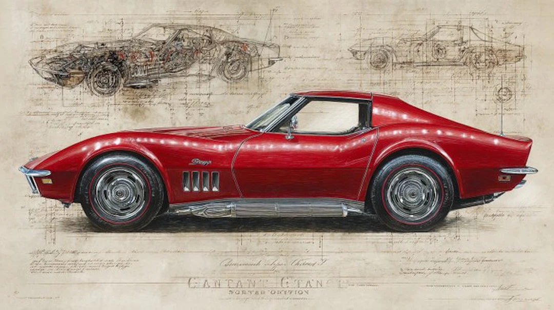 CREATIVE_HUB - Chevrolet Corvette Stingray 1969 in Da vinci Style