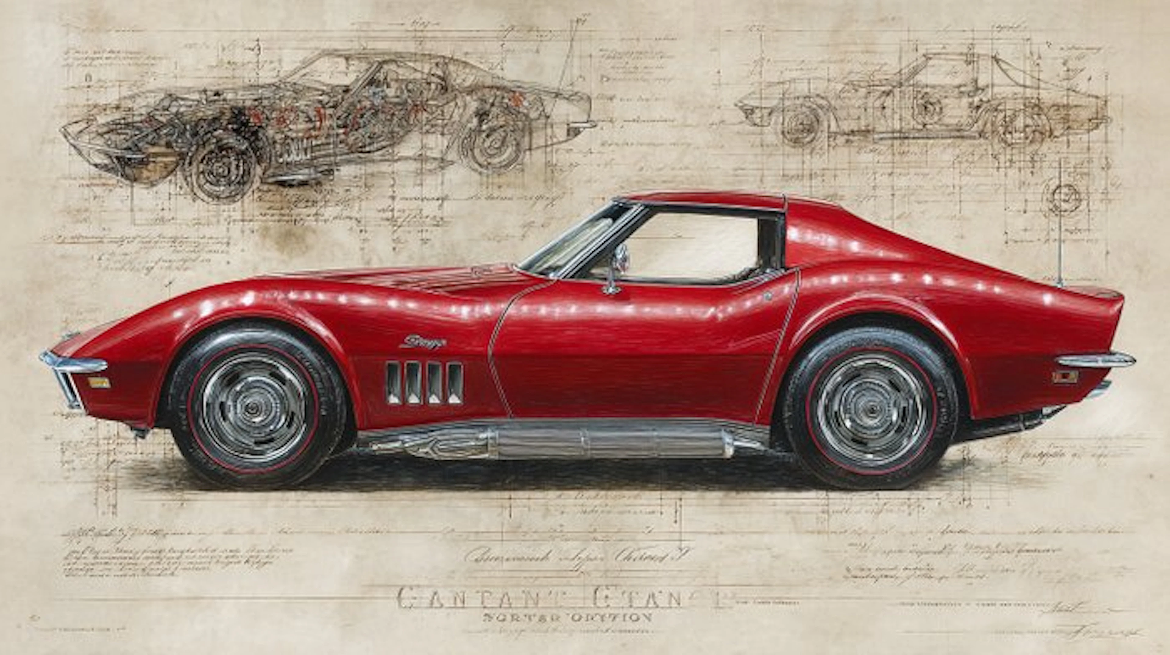 CREATIVE_HUB - Chevrolet Corvette Stingray 1969 in Da vinci Style