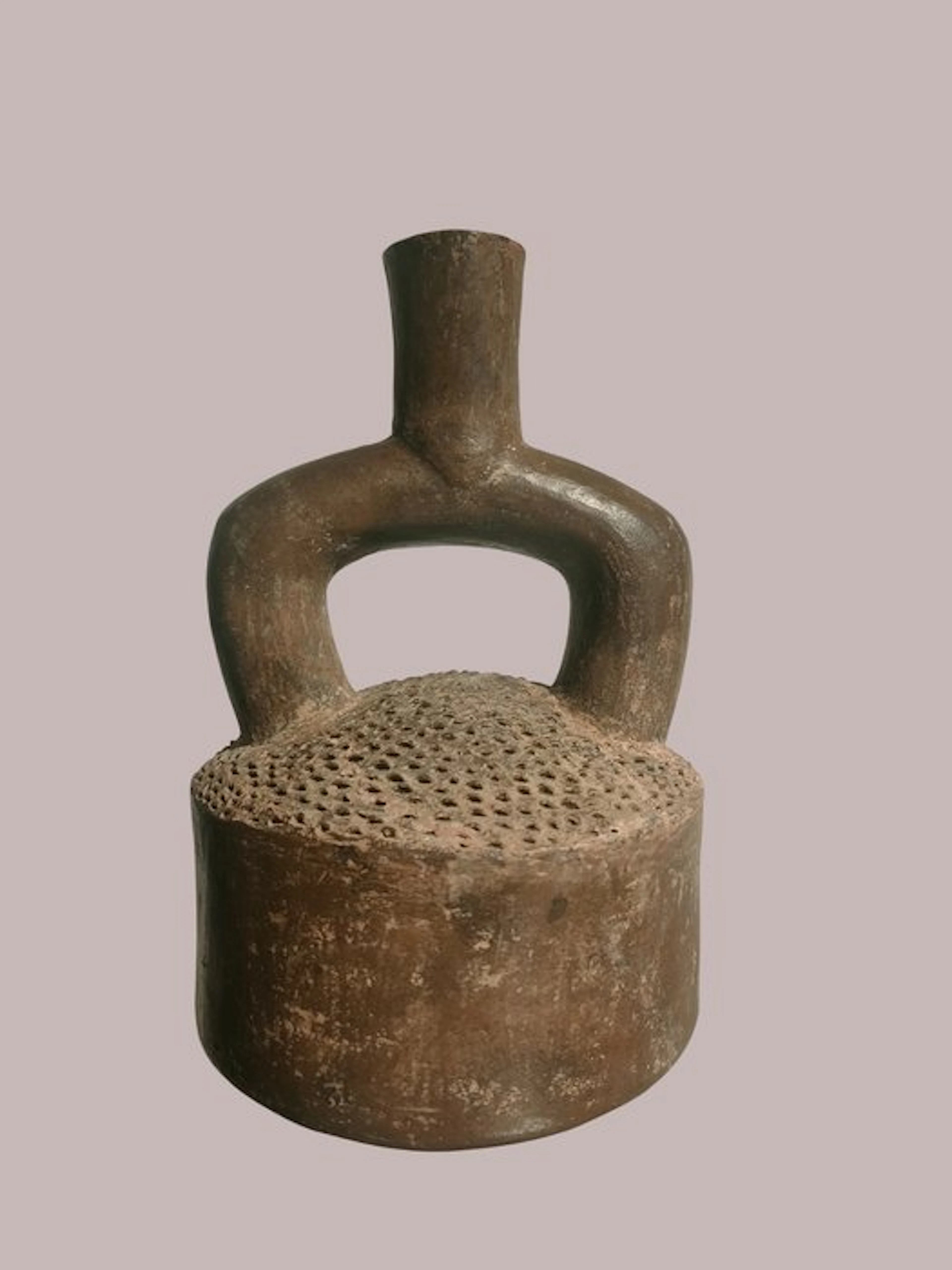 Pre-Columbian. Chavin Ceramic Bottle With Spanish Export License