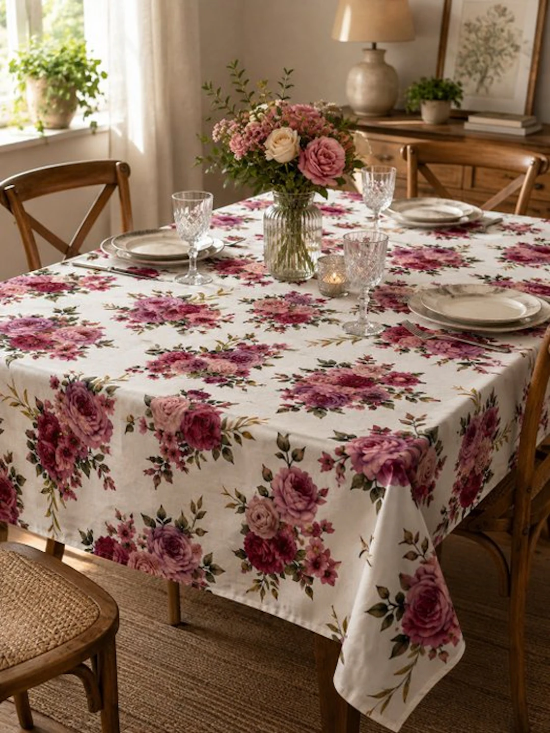 Bouquet of Roses - Tablecloth for Large Banquets - Tablecloth - 236 cm - 140 cm