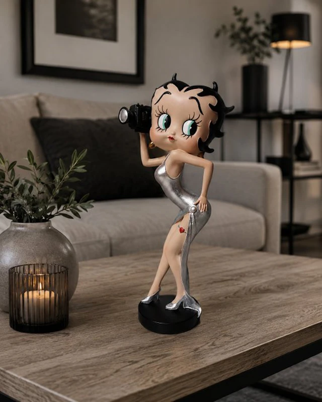 Statue, Betty Boop listen to the radio - 35 cm - polyresin