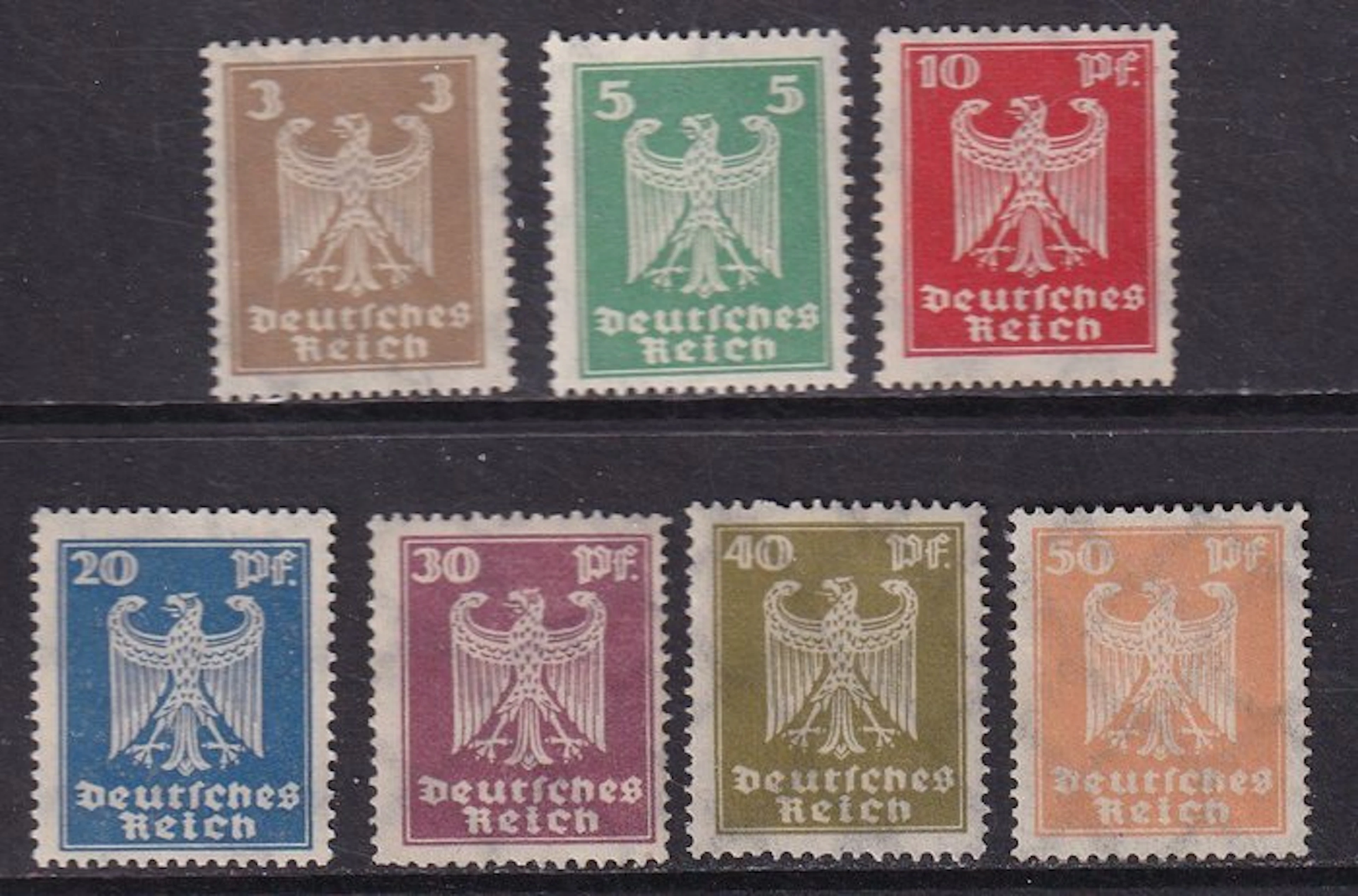 German Empire 1924 - New Imperial Eagle. - Michel: 355/361