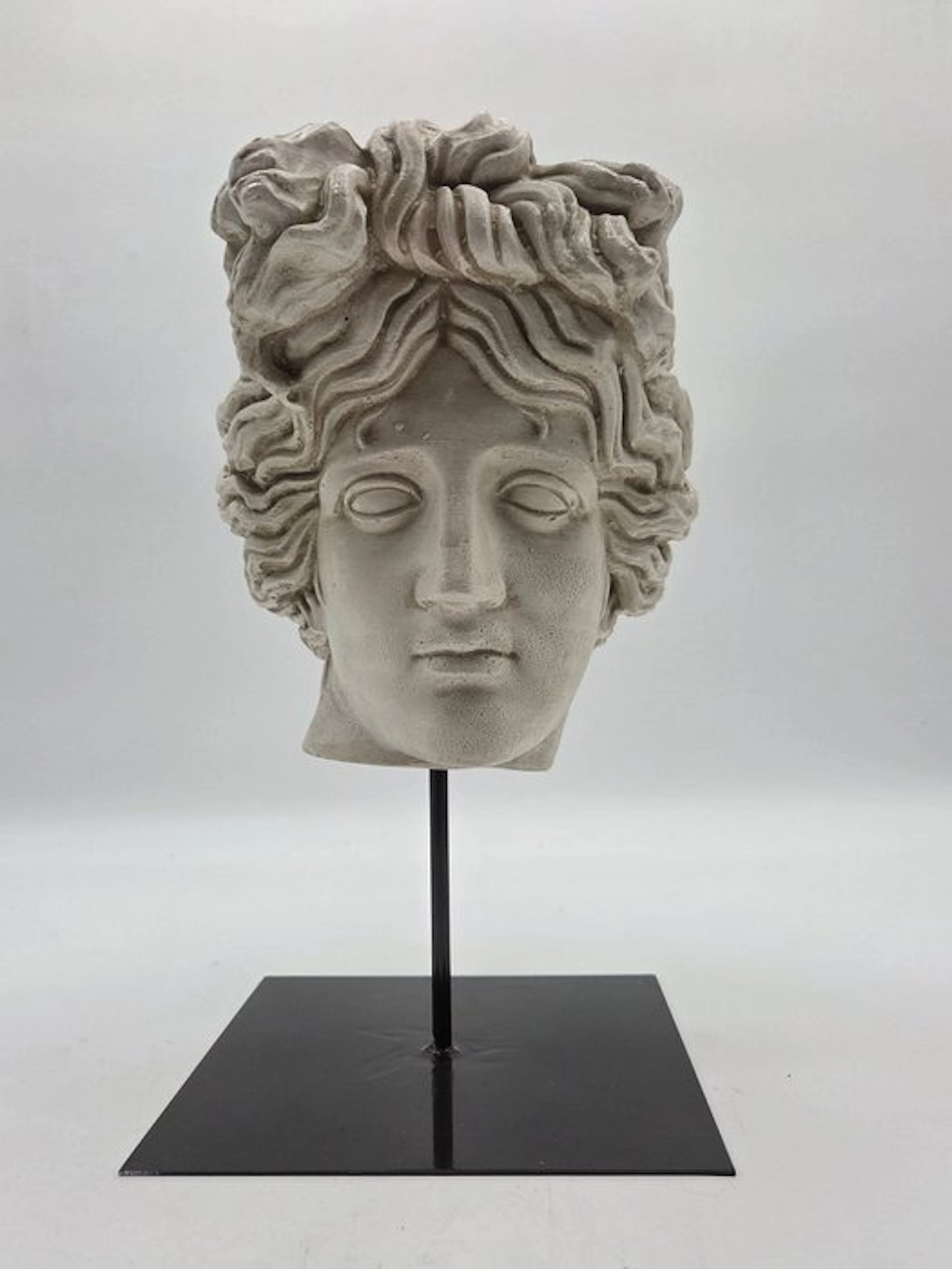 Sculpture, Testa di Apollo - 34 cm - marble powder