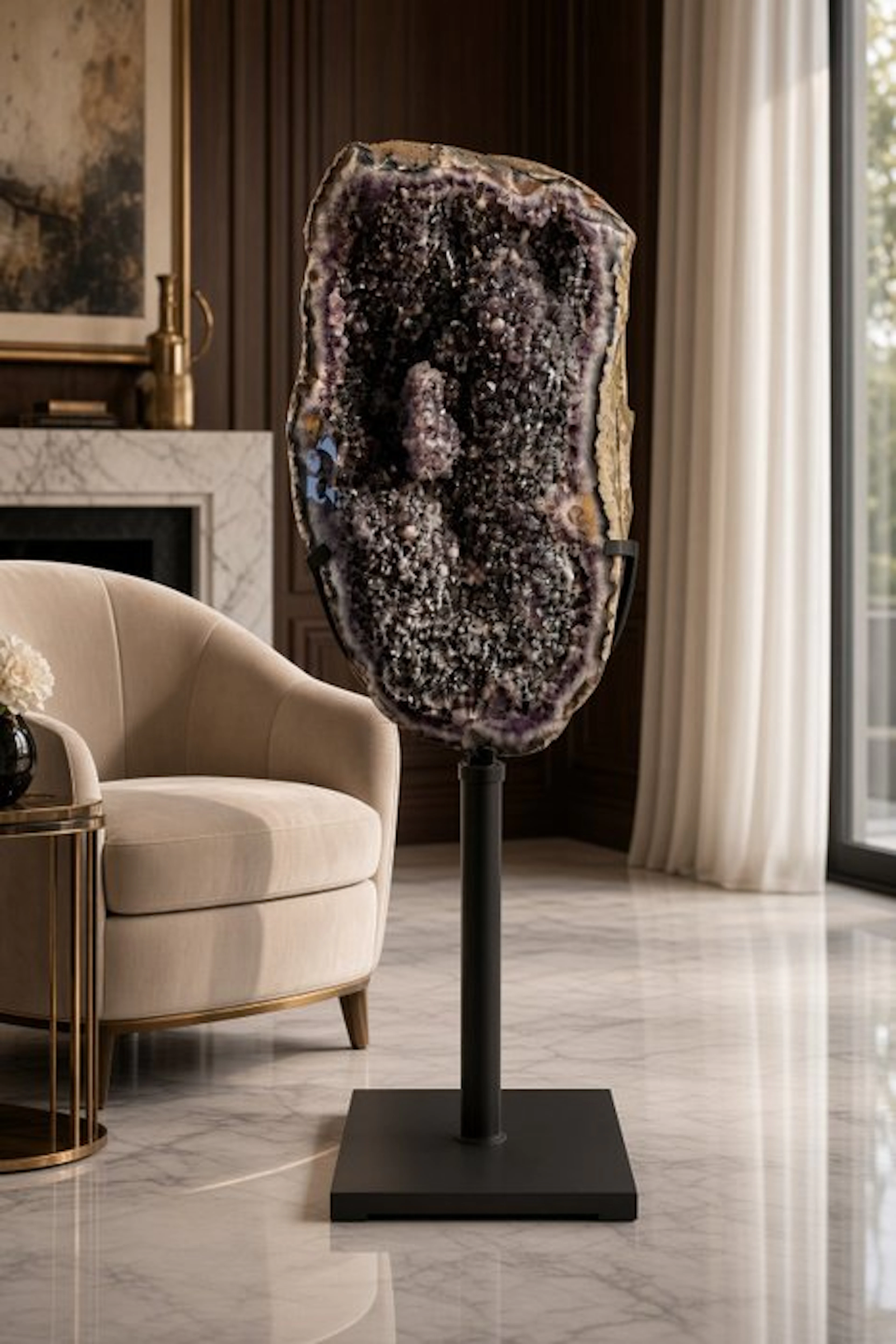 MUSEUM PIECE - AA+ Quality Amethyst Geode on Rotating...